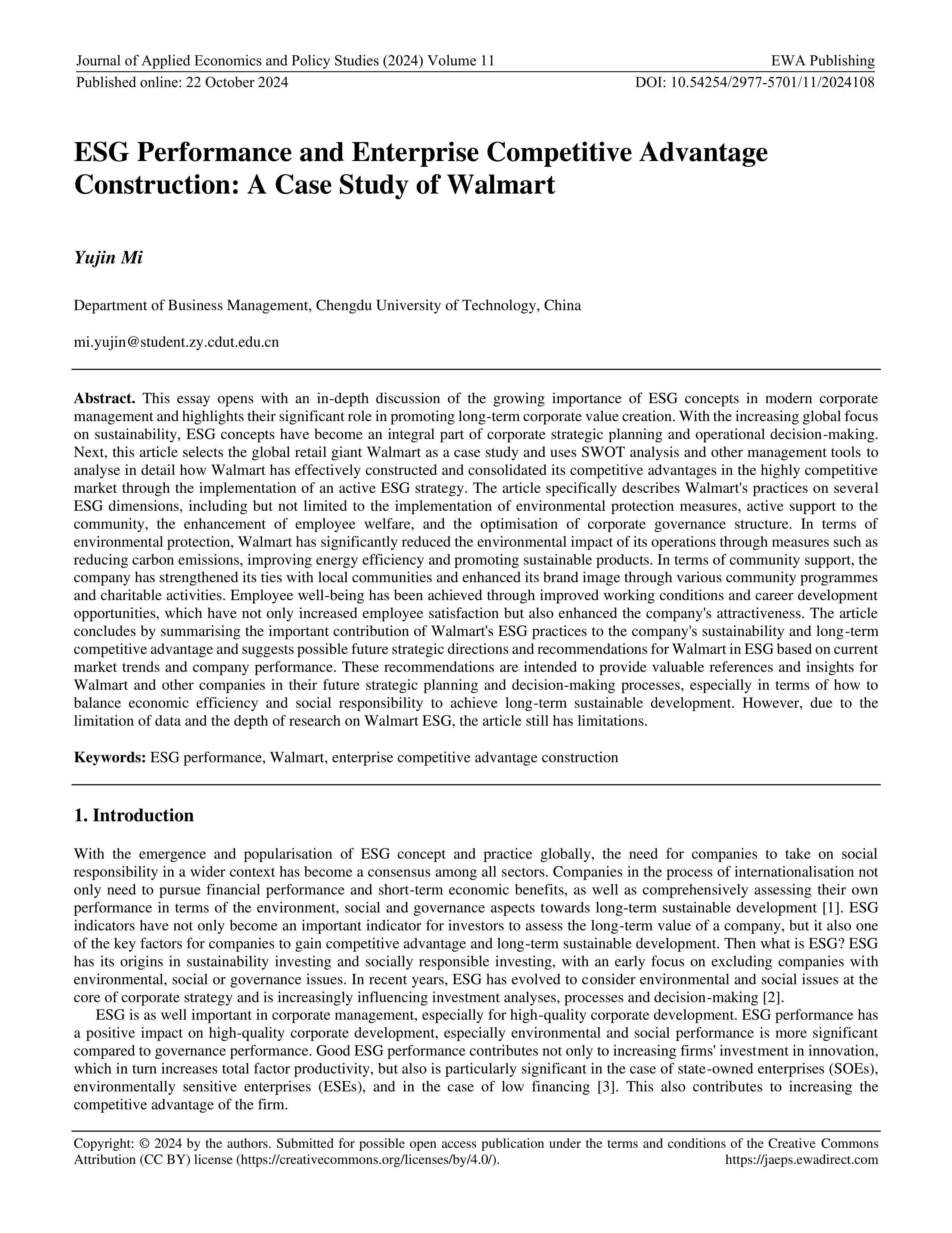 Walmart Sustainability Report — page 1