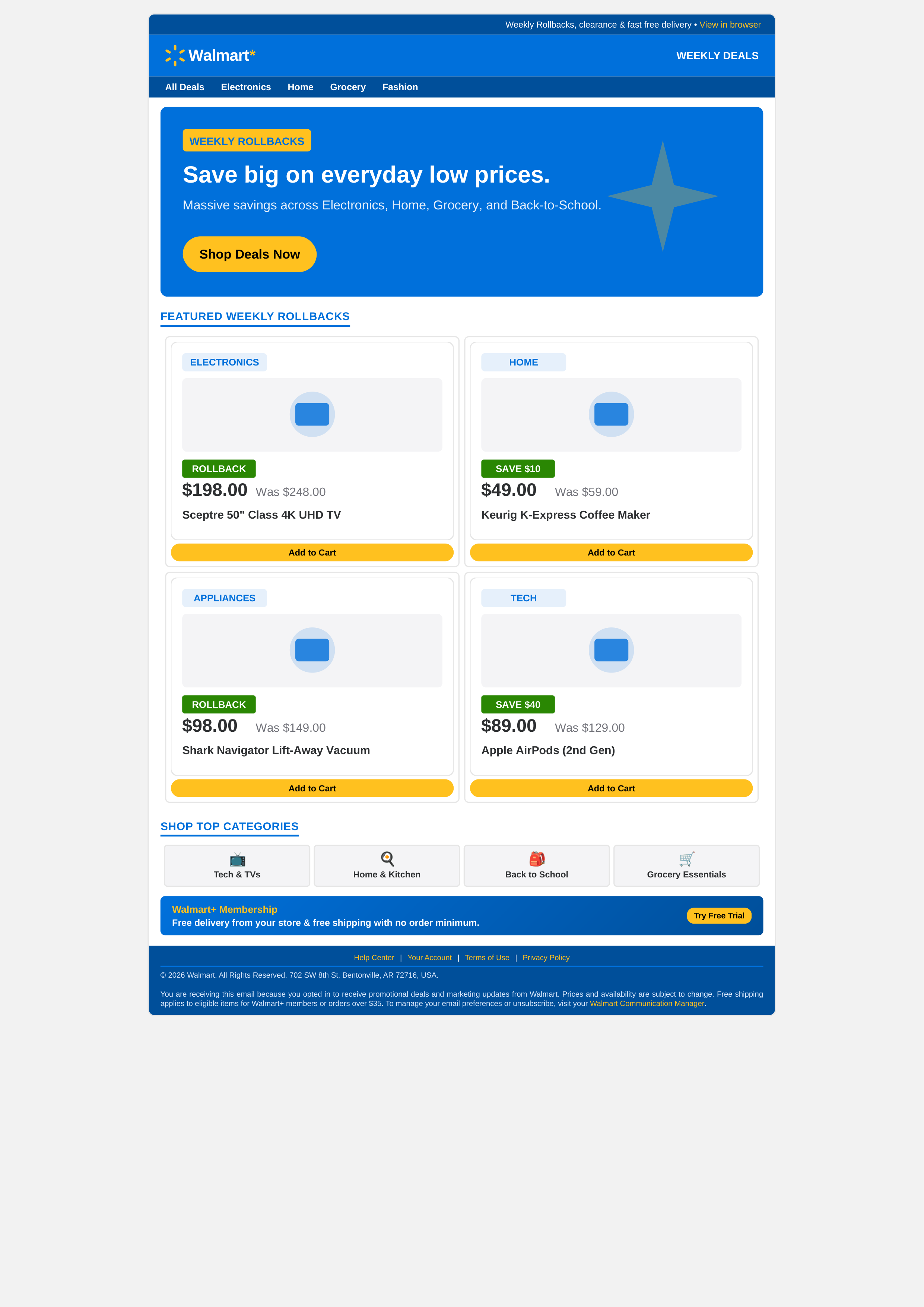Walmart Weekly Deals Email Newsletter — page 1