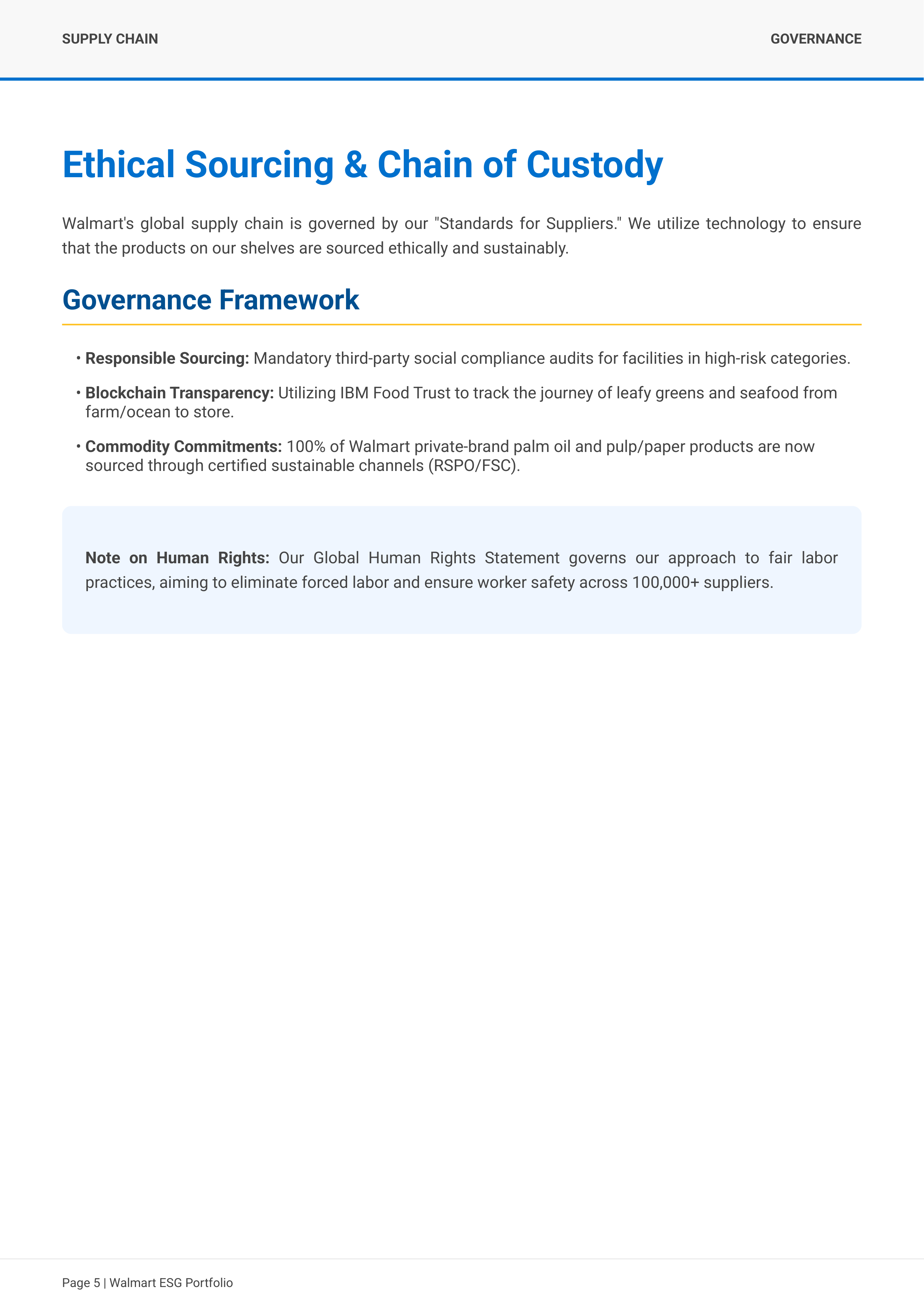 Walmart's Global Environmental, Social, and Governance (ESG) Capital Asset Portfolio — page 5