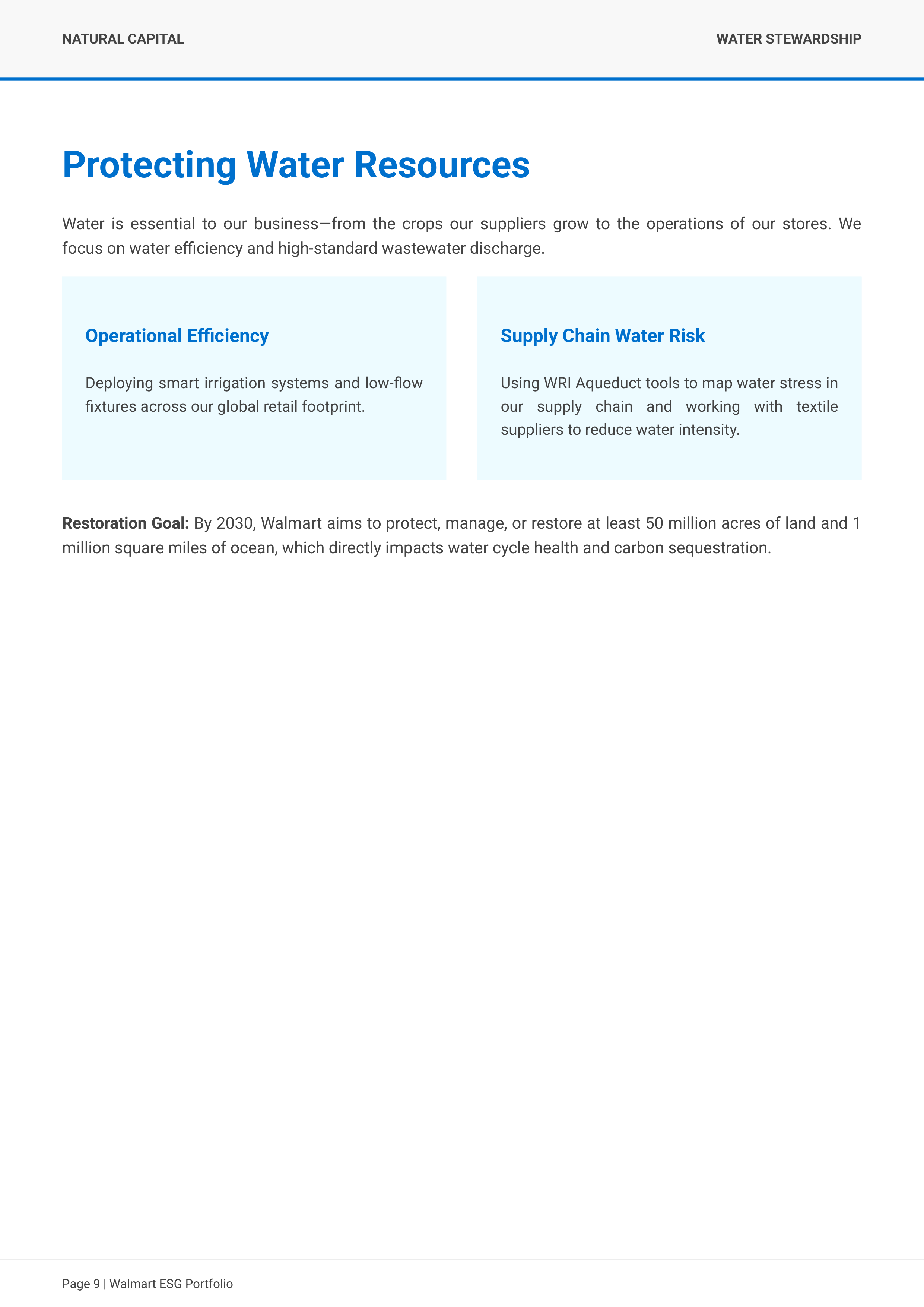 Walmart's Global Environmental, Social, and Governance (ESG) Capital Asset Portfolio — page 9