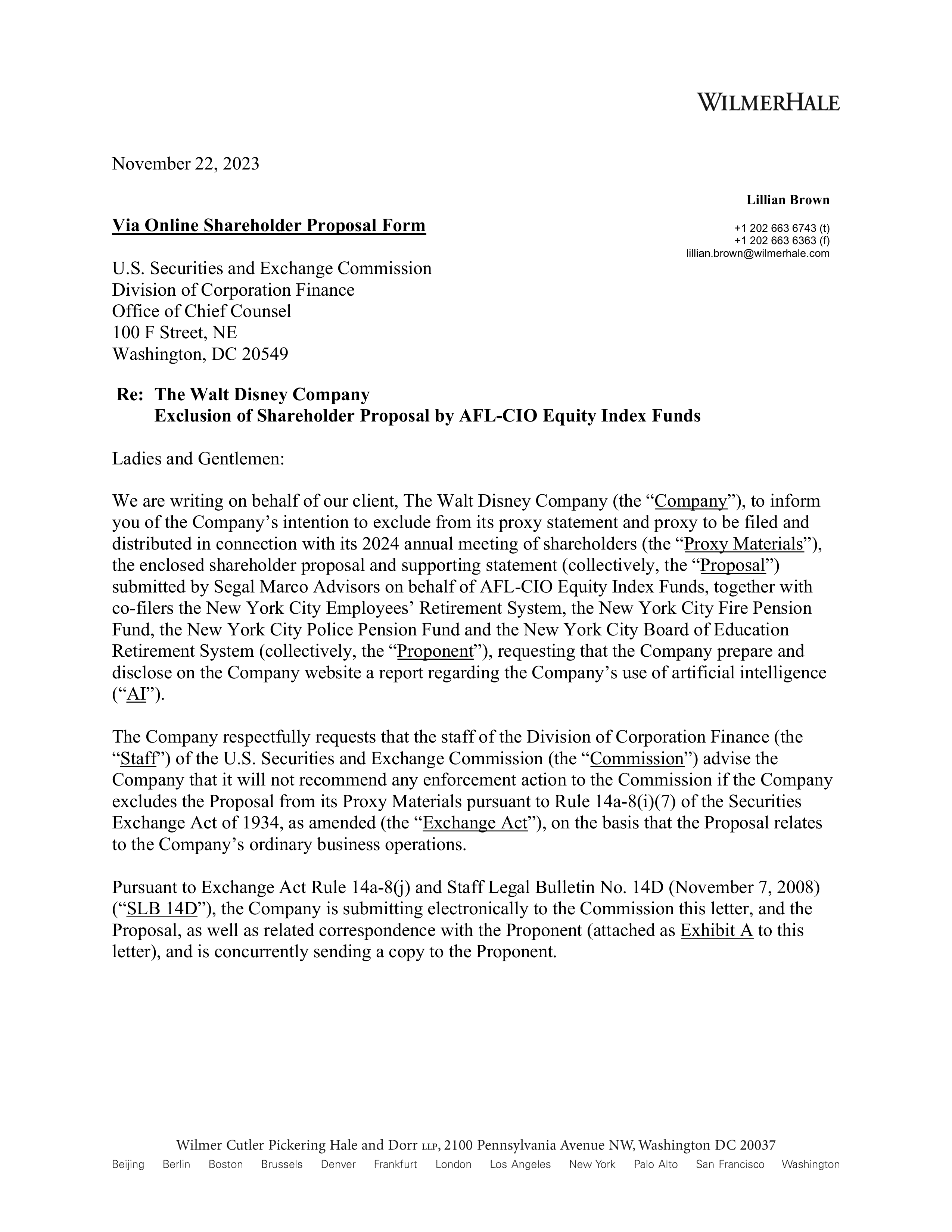 Walt Disney Proposal  — page 1