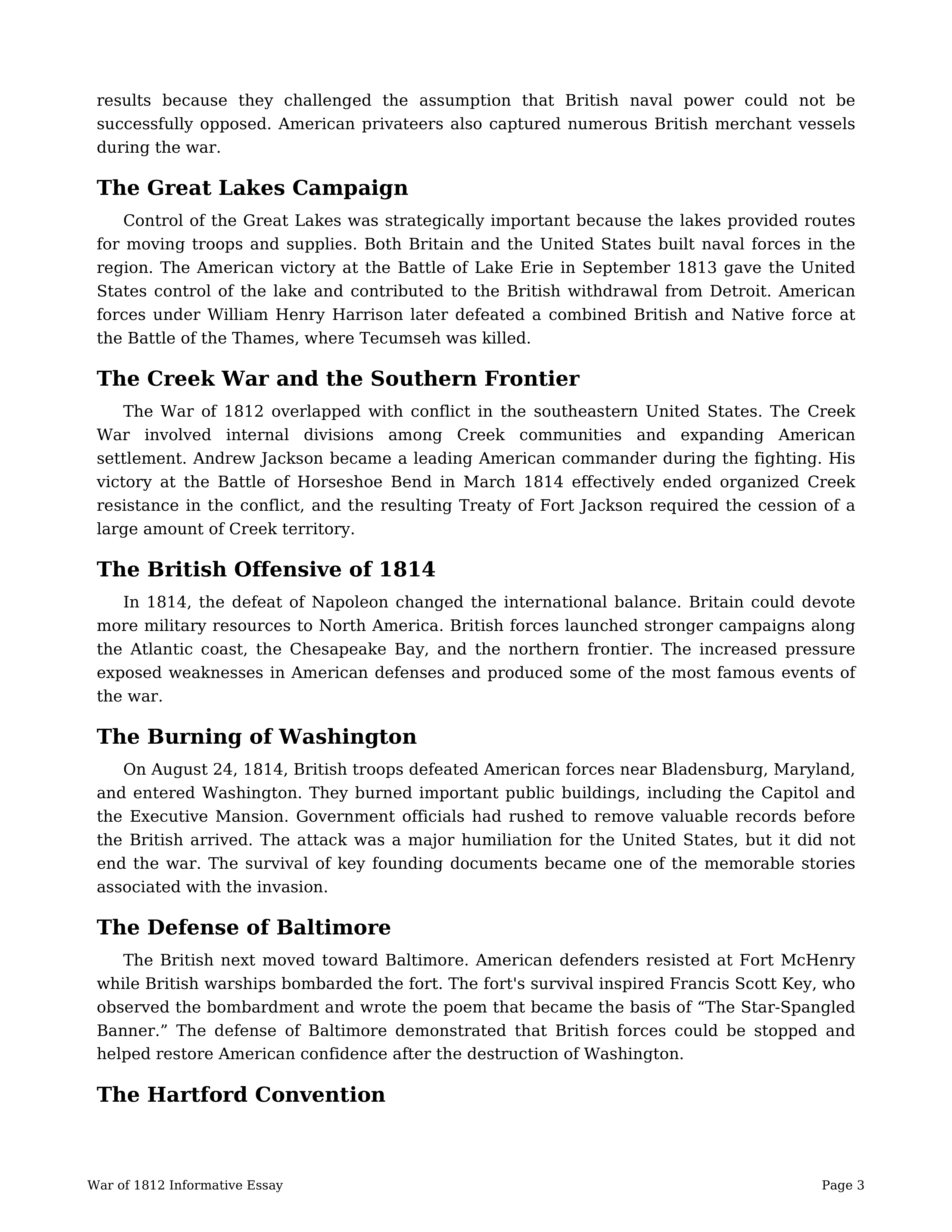 War of 1812 Informative Essay — page 3
