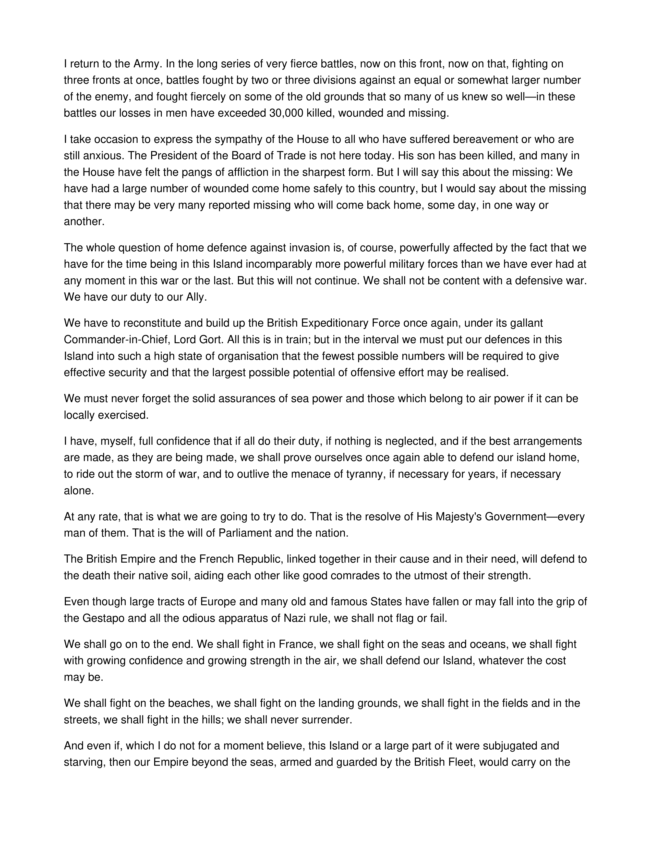 We Shall Fight on the Beaches Persuasive Speech — page 2