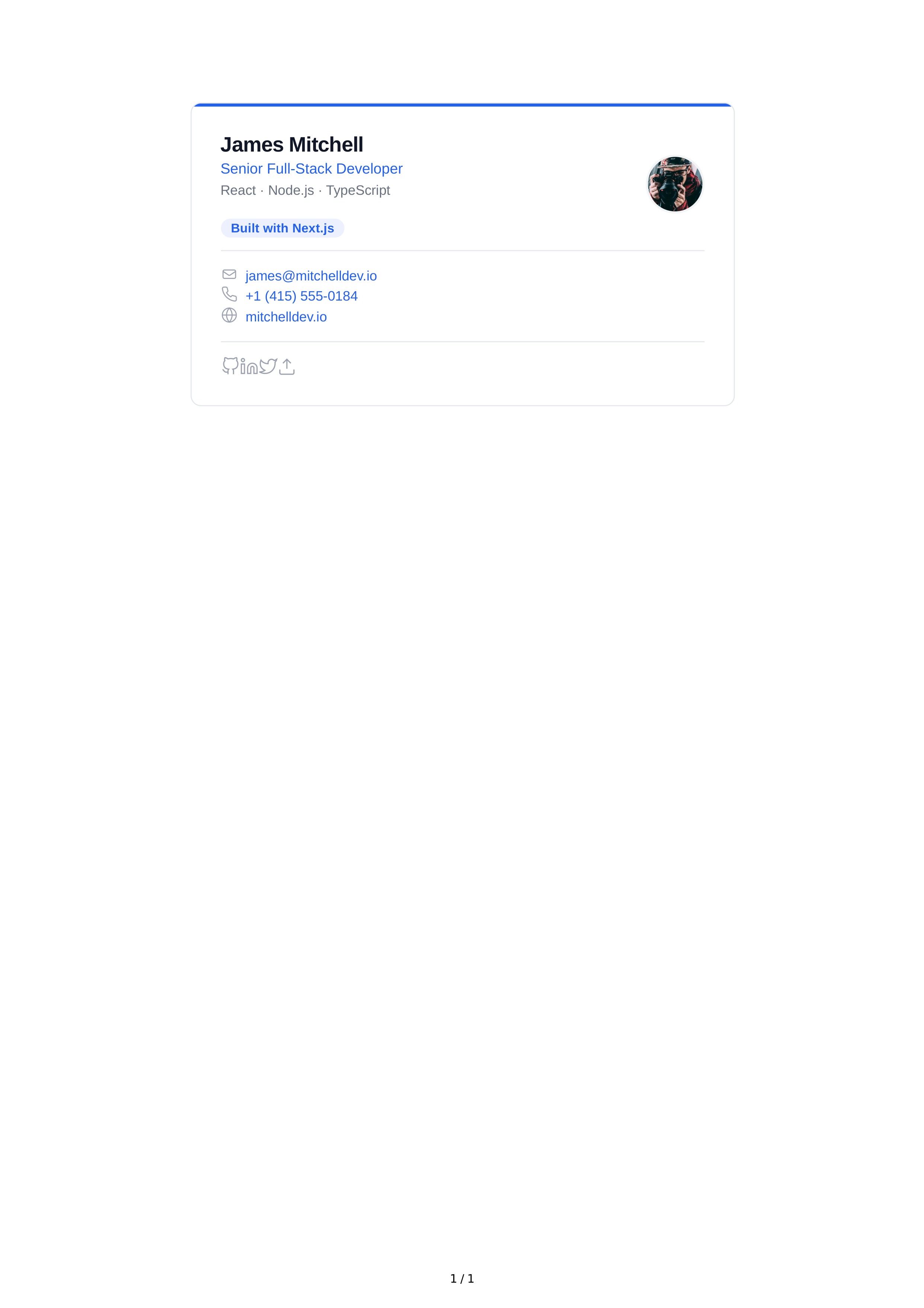 Web Developer Email Signature — page 1