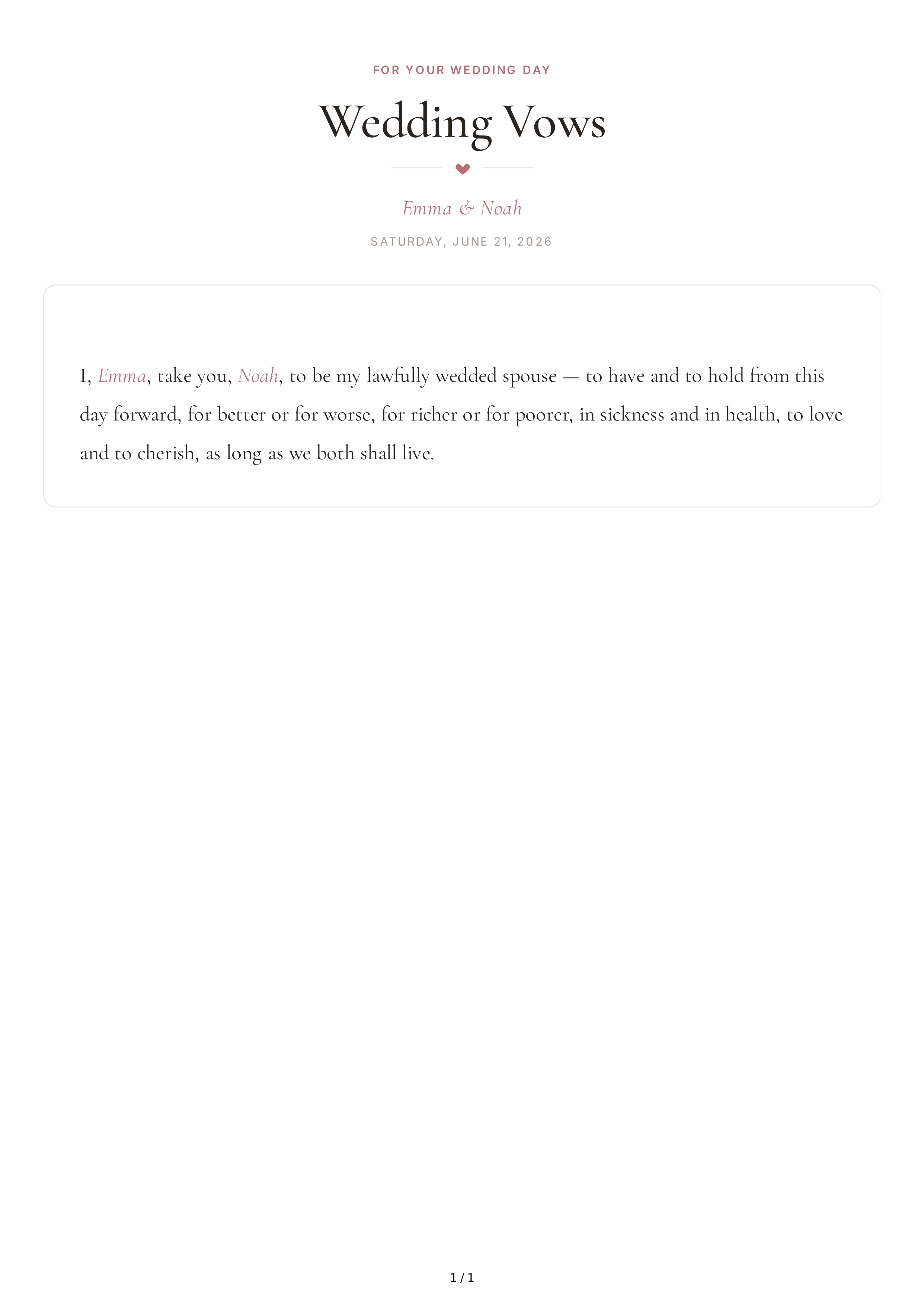 Wedding Vows for Your Future Spouse — page 1