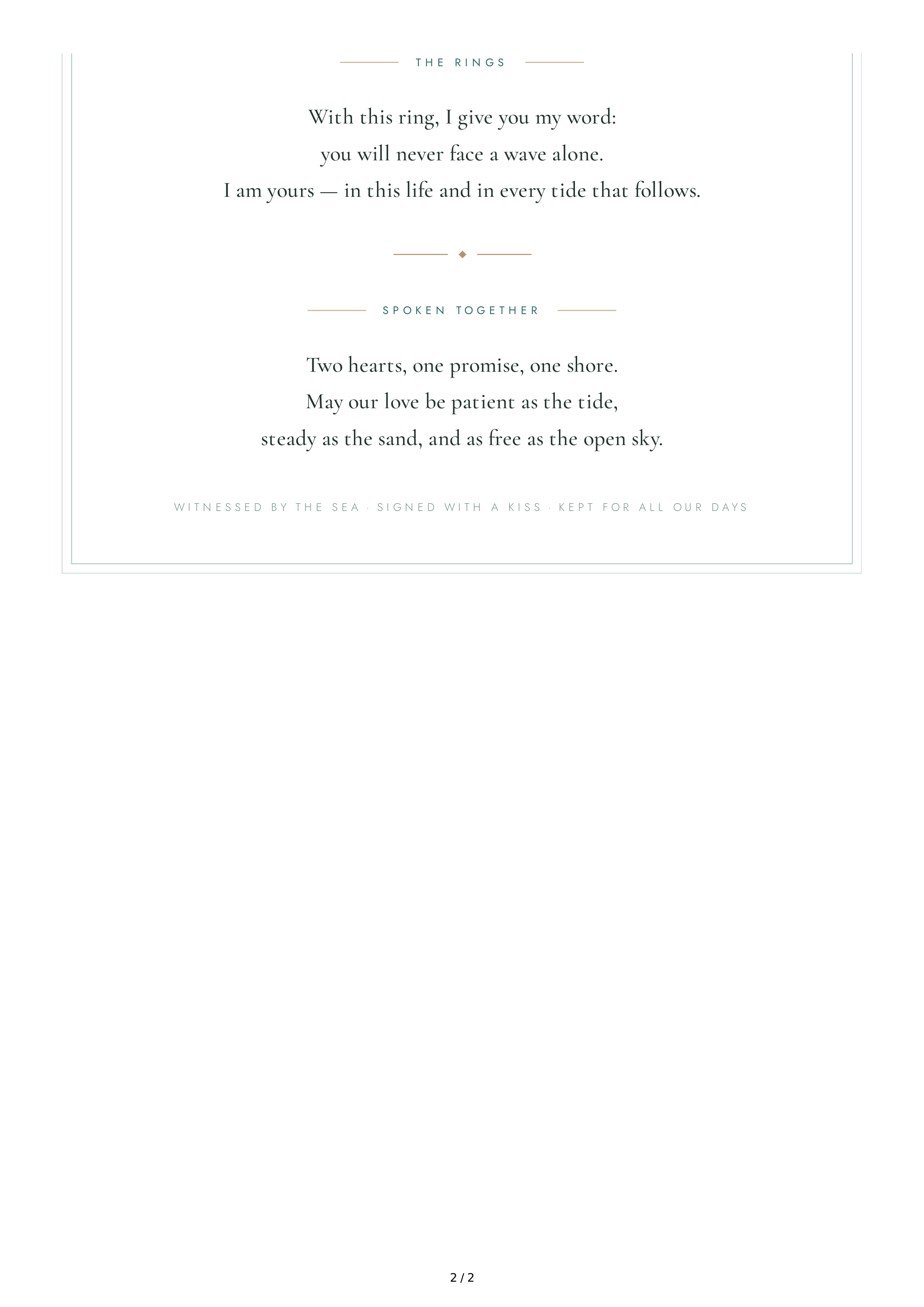 Wedding Vows for a Beach Wedding — page 2