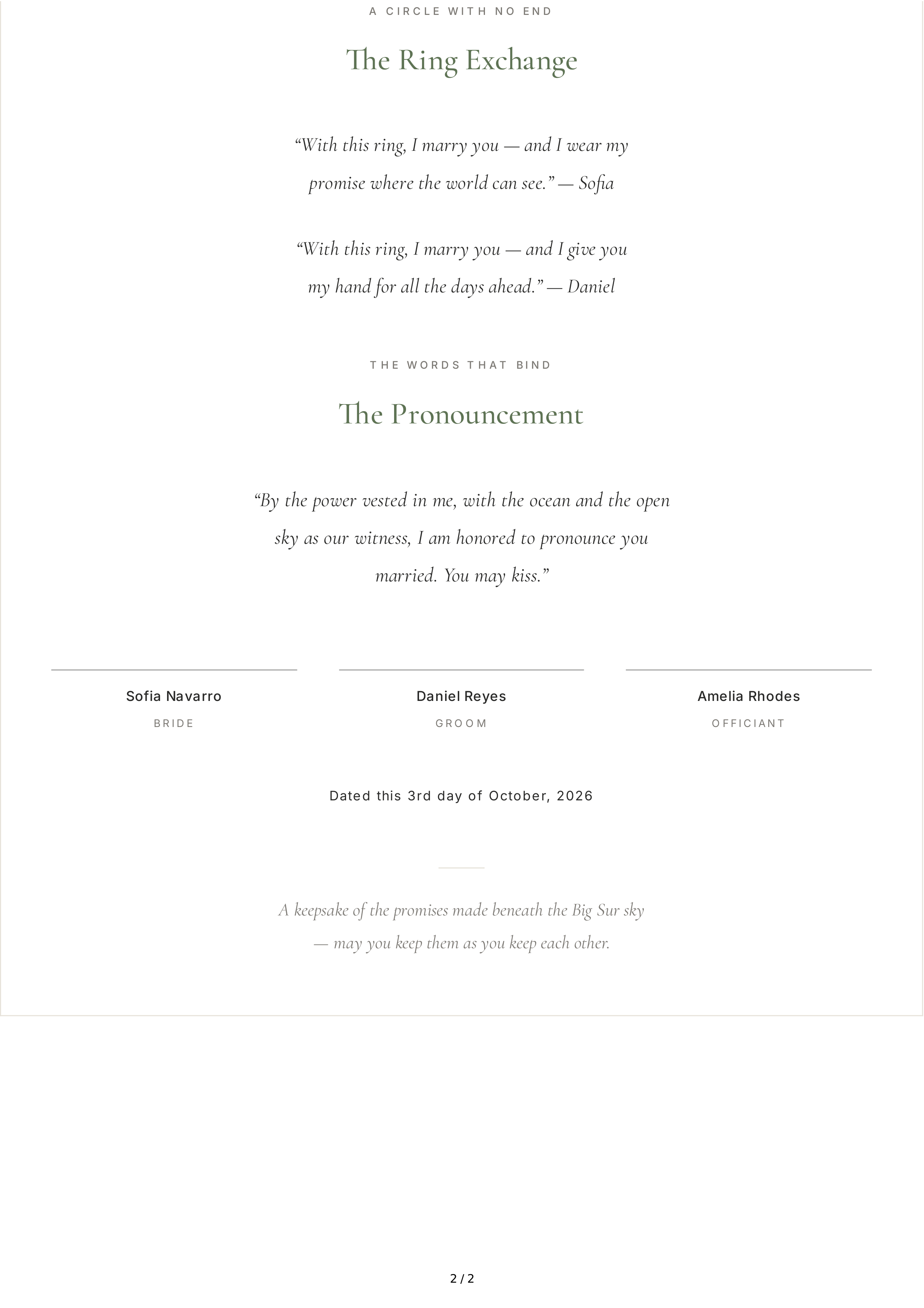 Wedding Vows for an Elopement — page 2