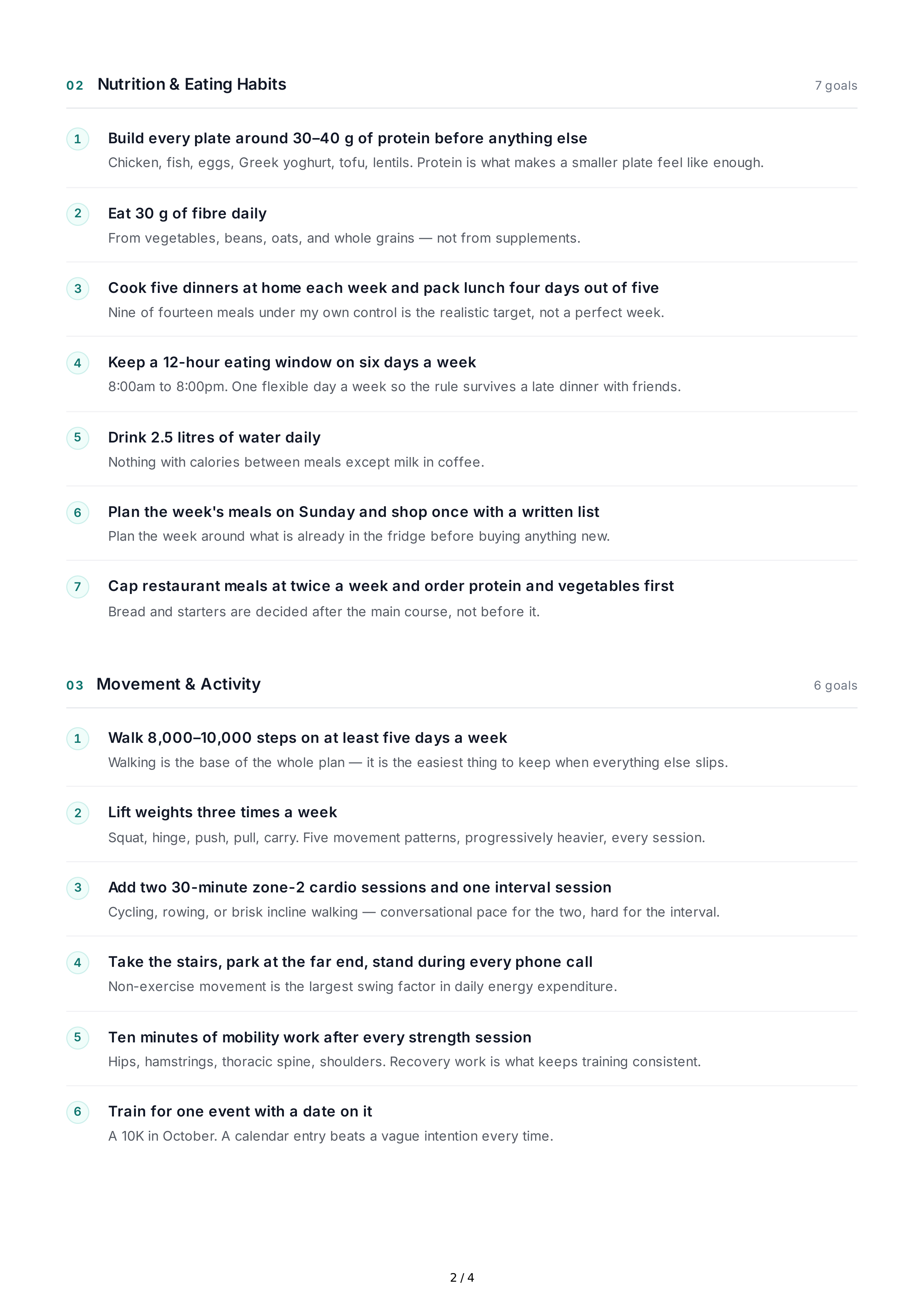 Weight Management Life Goals — page 2