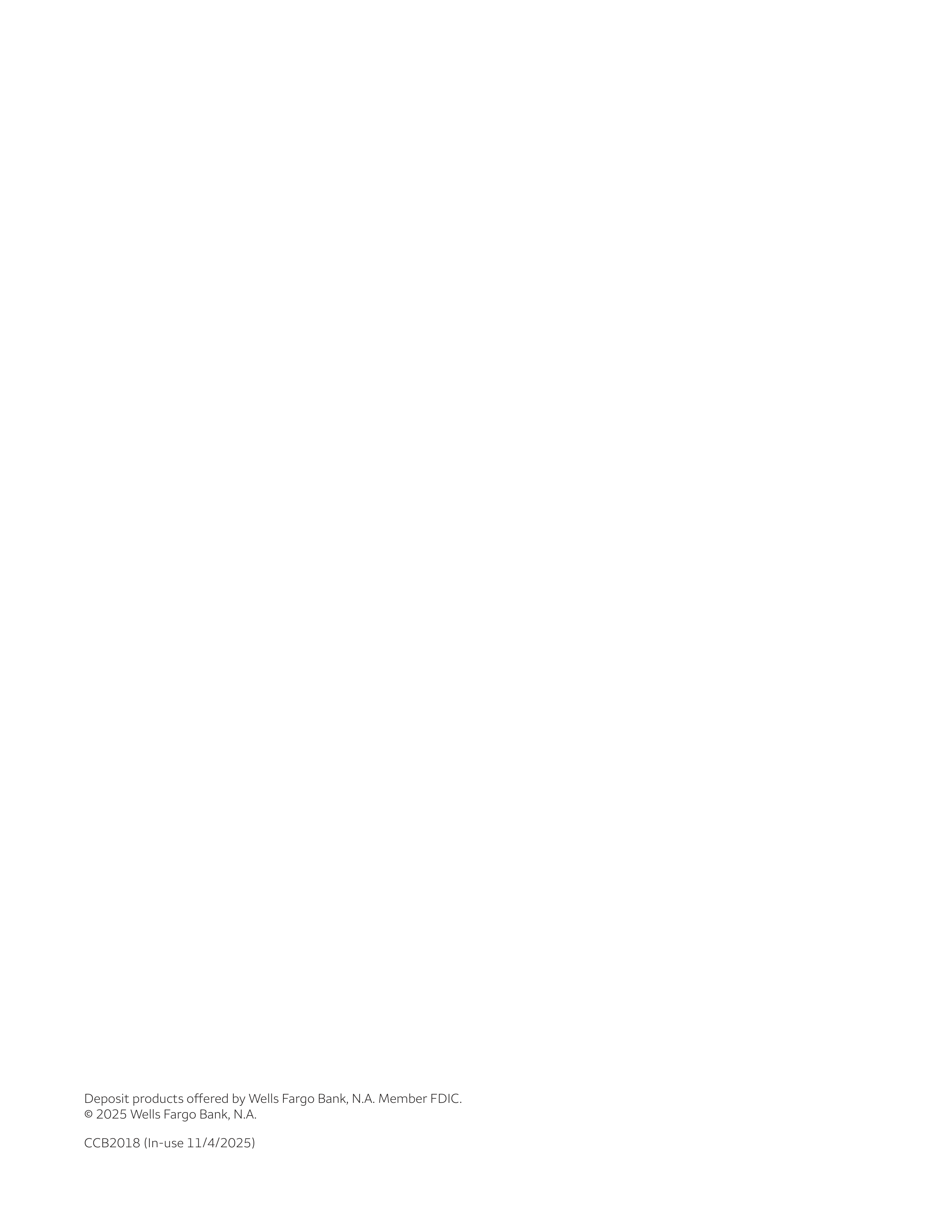 Wells Fargo & Company Deposit Account Agreement — page 44
