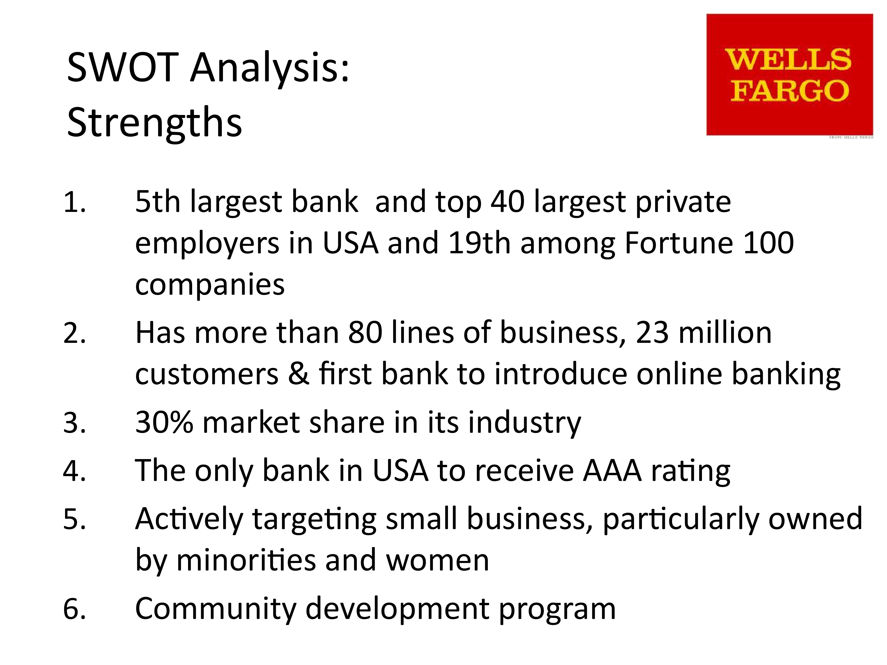 Wells Fargo Swot Analysis  — page 4