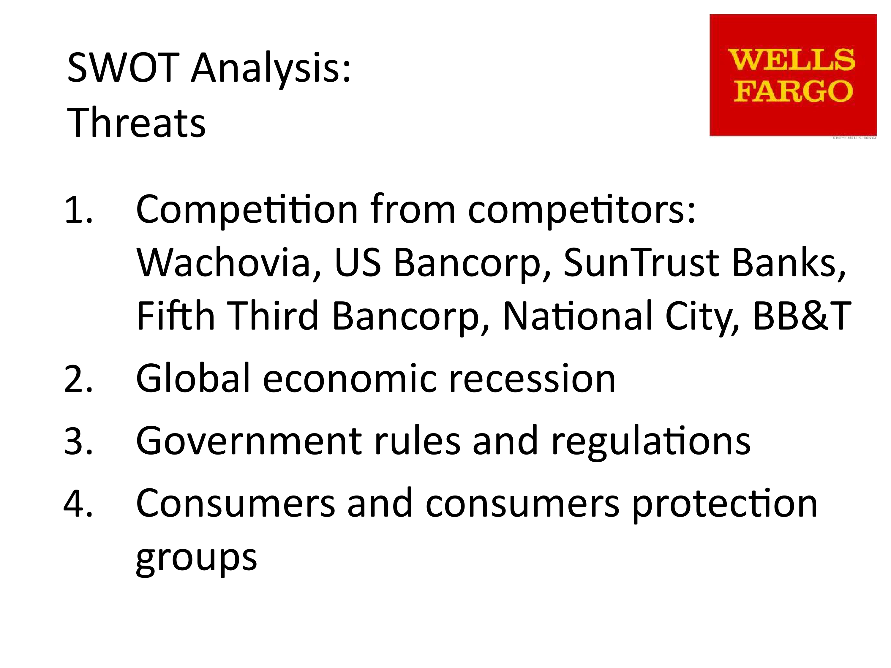 Wells Fargo Swot Analysis  — page 7