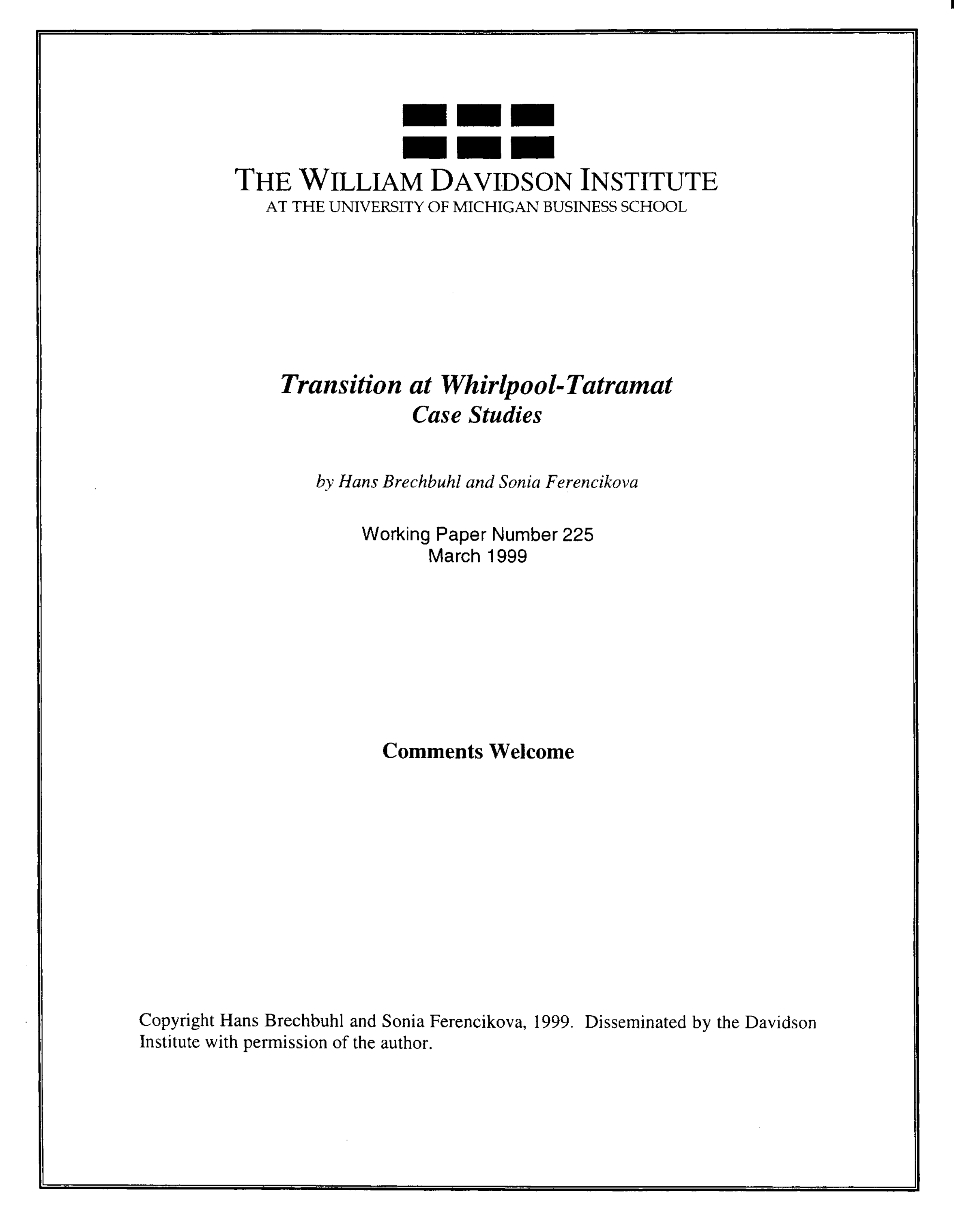 Whirlpool Case Study — page 1