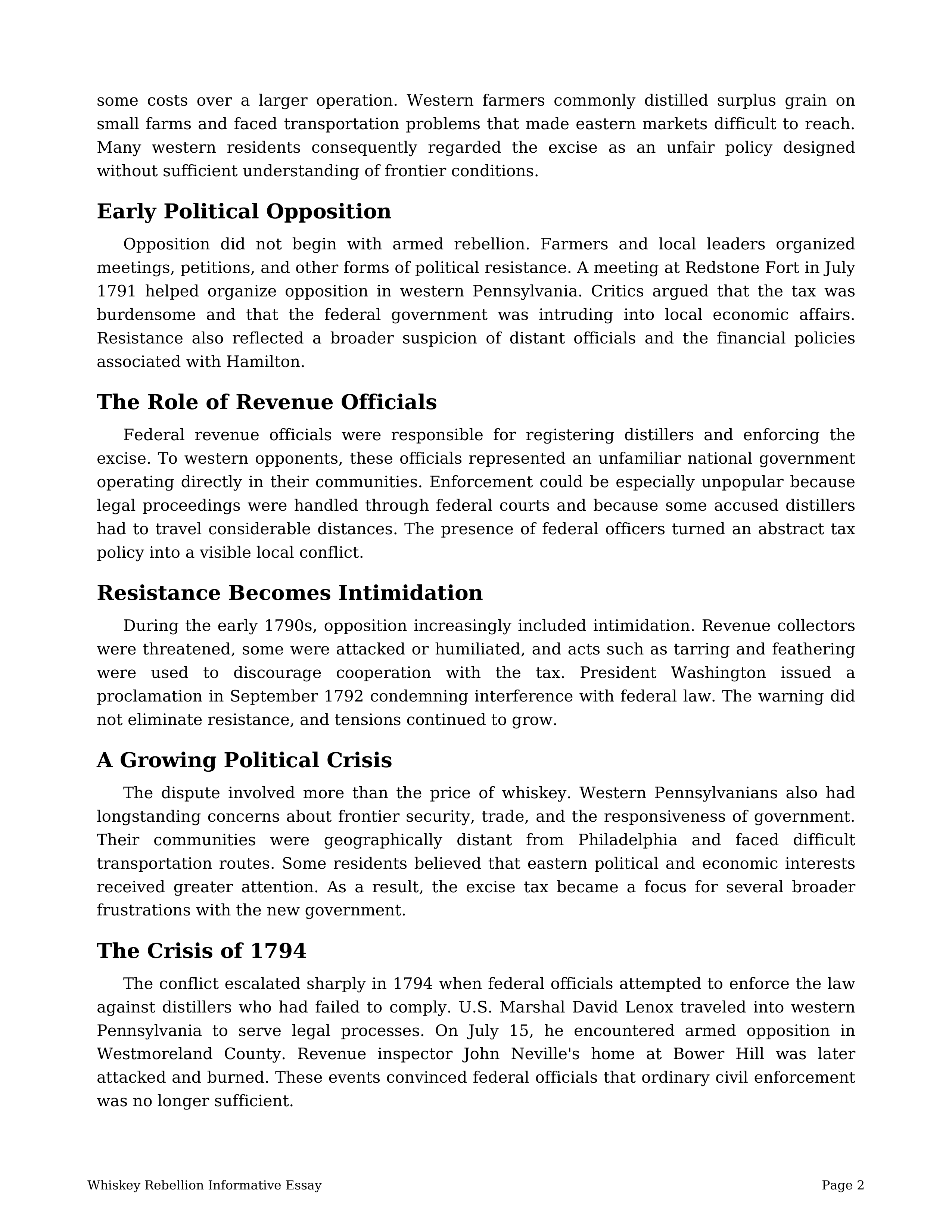 Whiskey Rebellion Informative Essay — page 2
