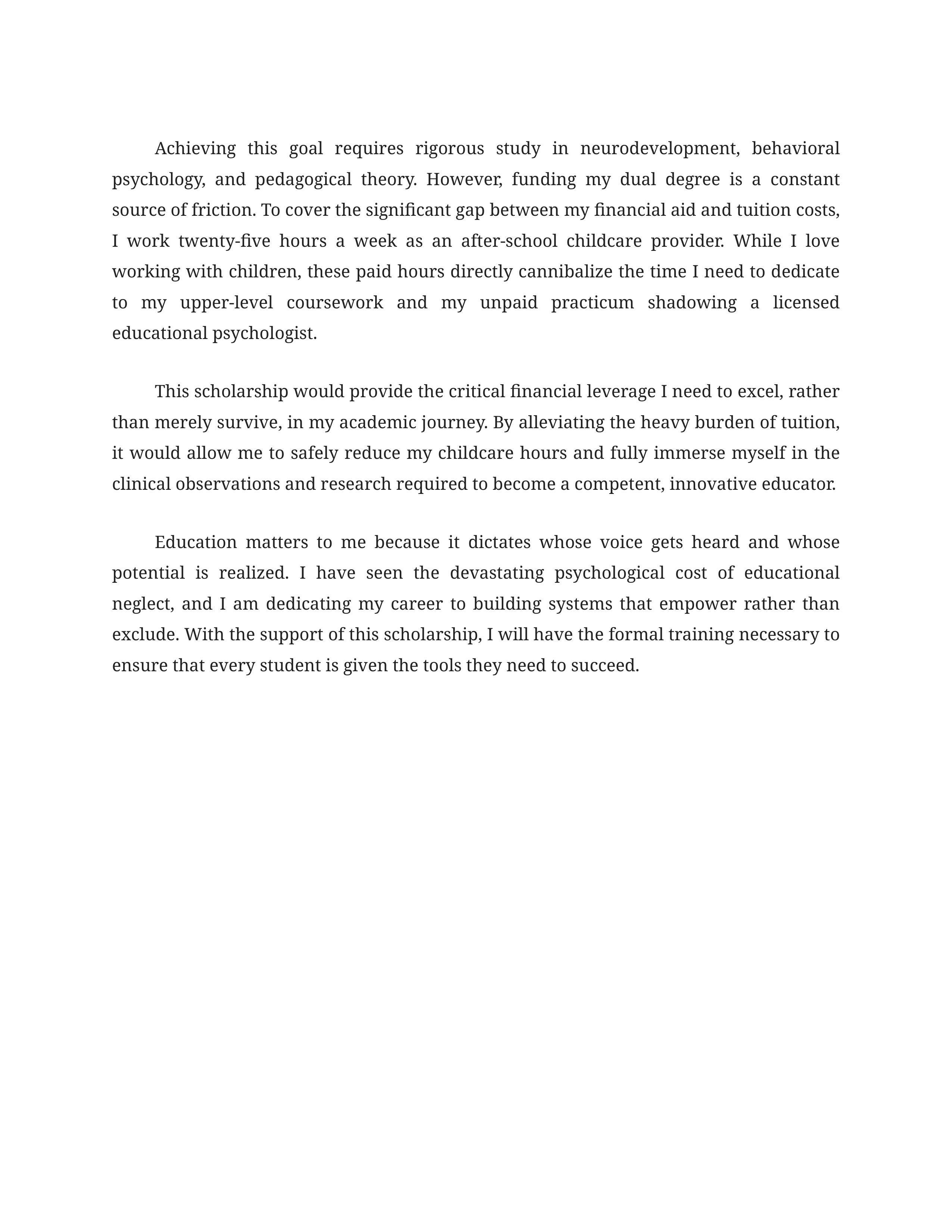 Why Education Matters to Me Scholarship Essay — page 2