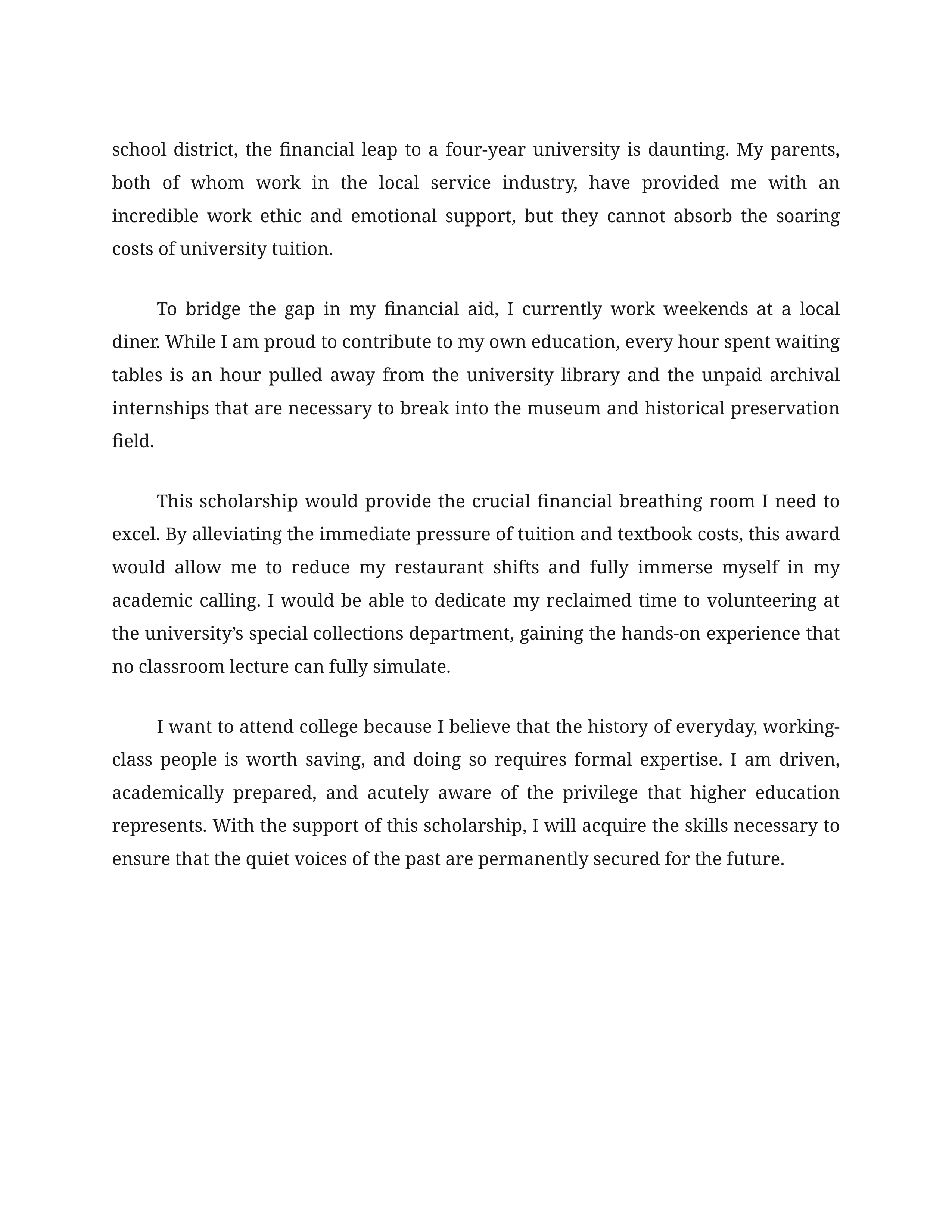 Why I Want to Attend College Scholarship Essay — page 2