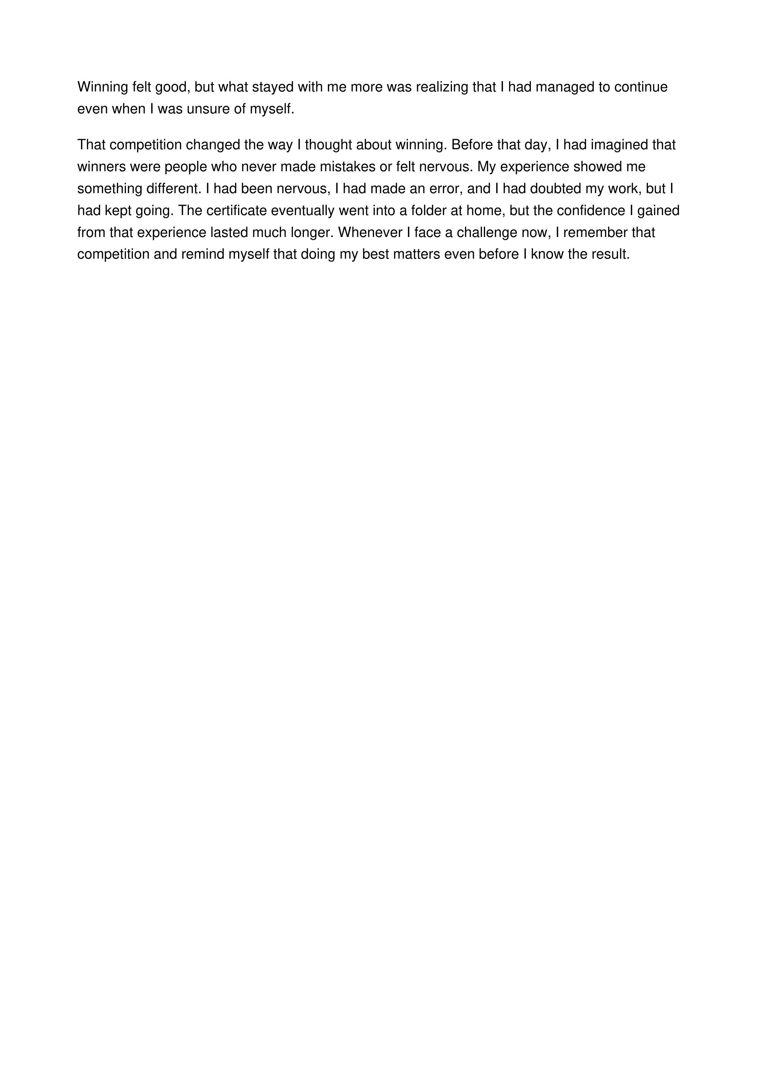 Winning a Competition Personal Narrative — page 2