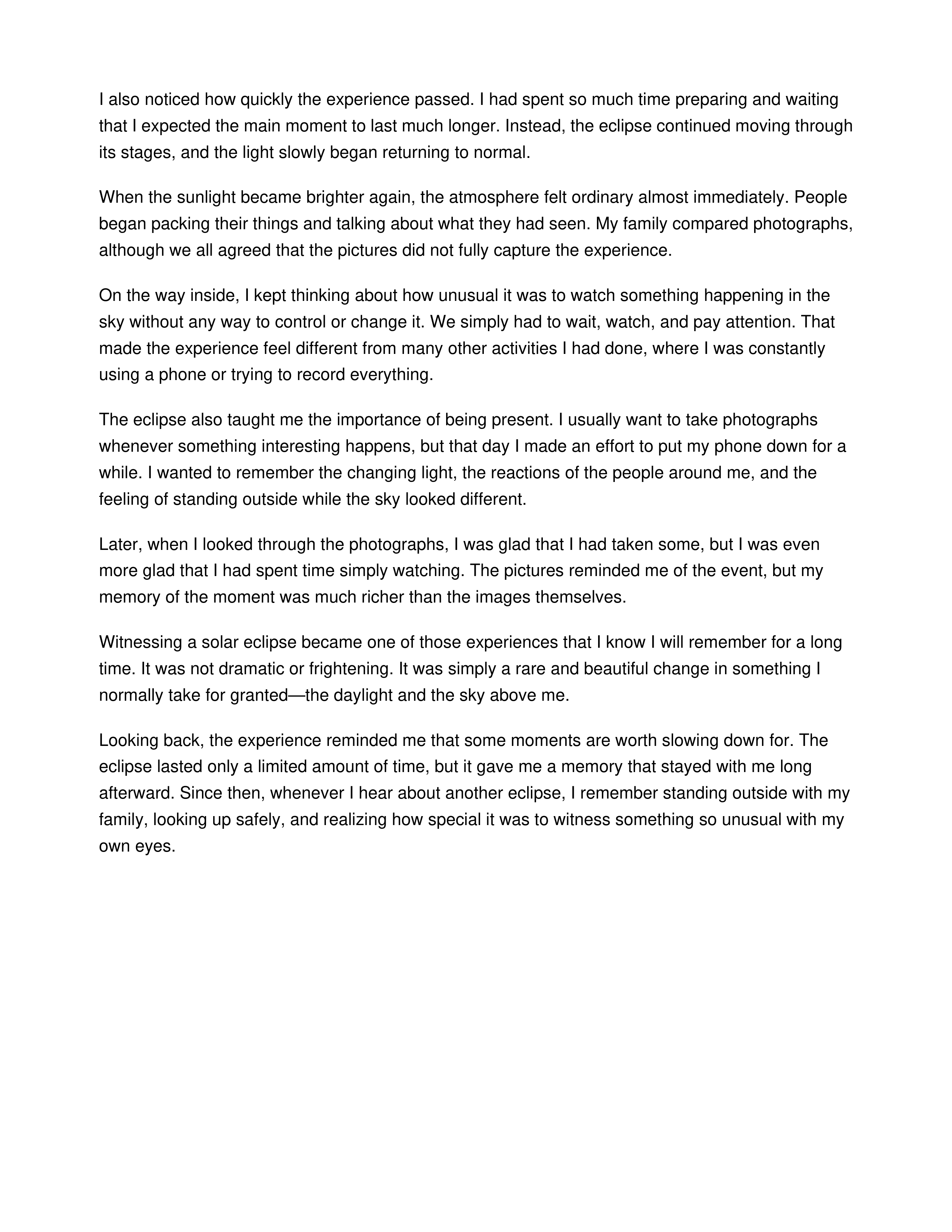 Witnessing a Solar Eclipse Personal Narrative — page 2