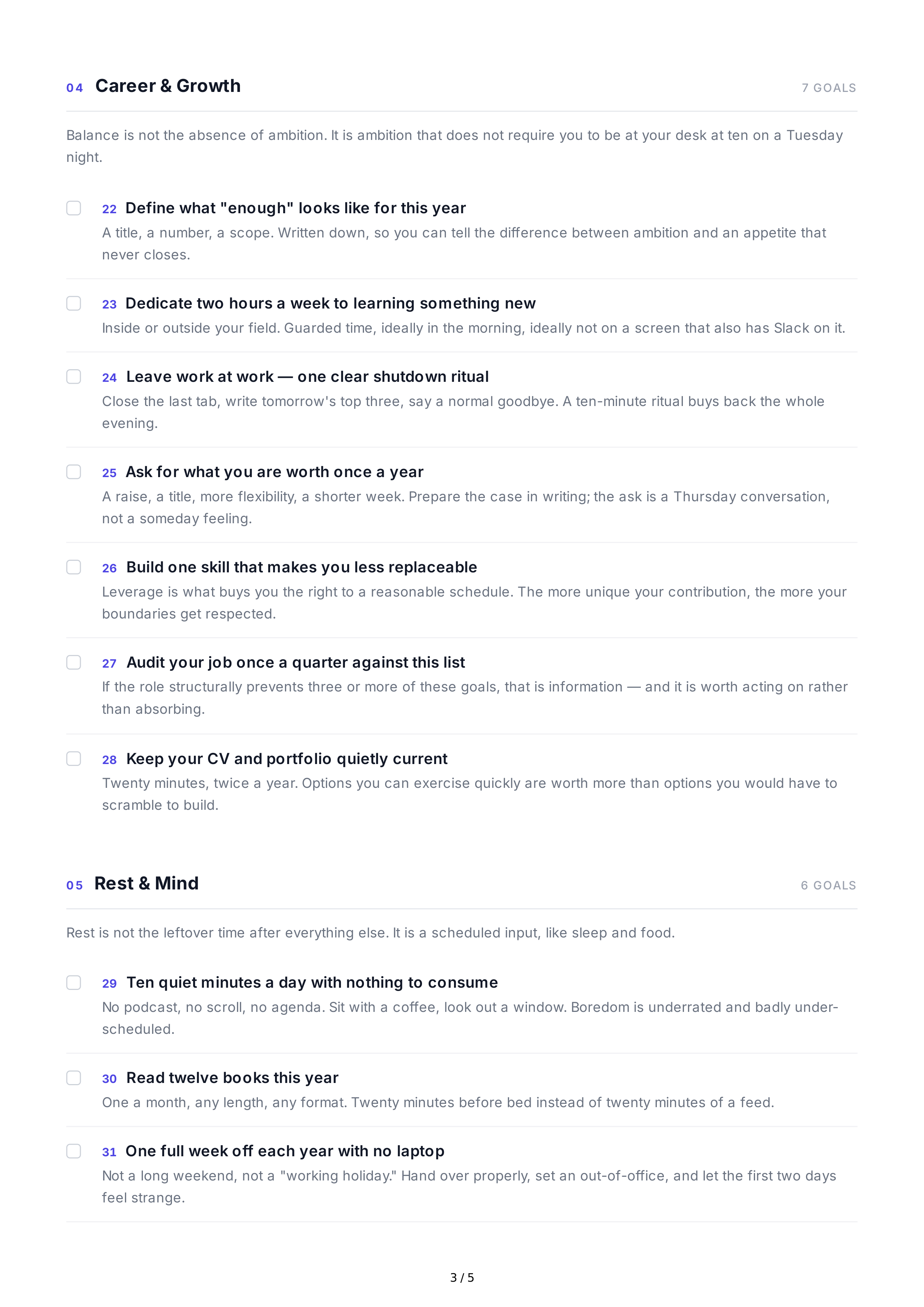 Work-Life Balance Life Goals — page 3
