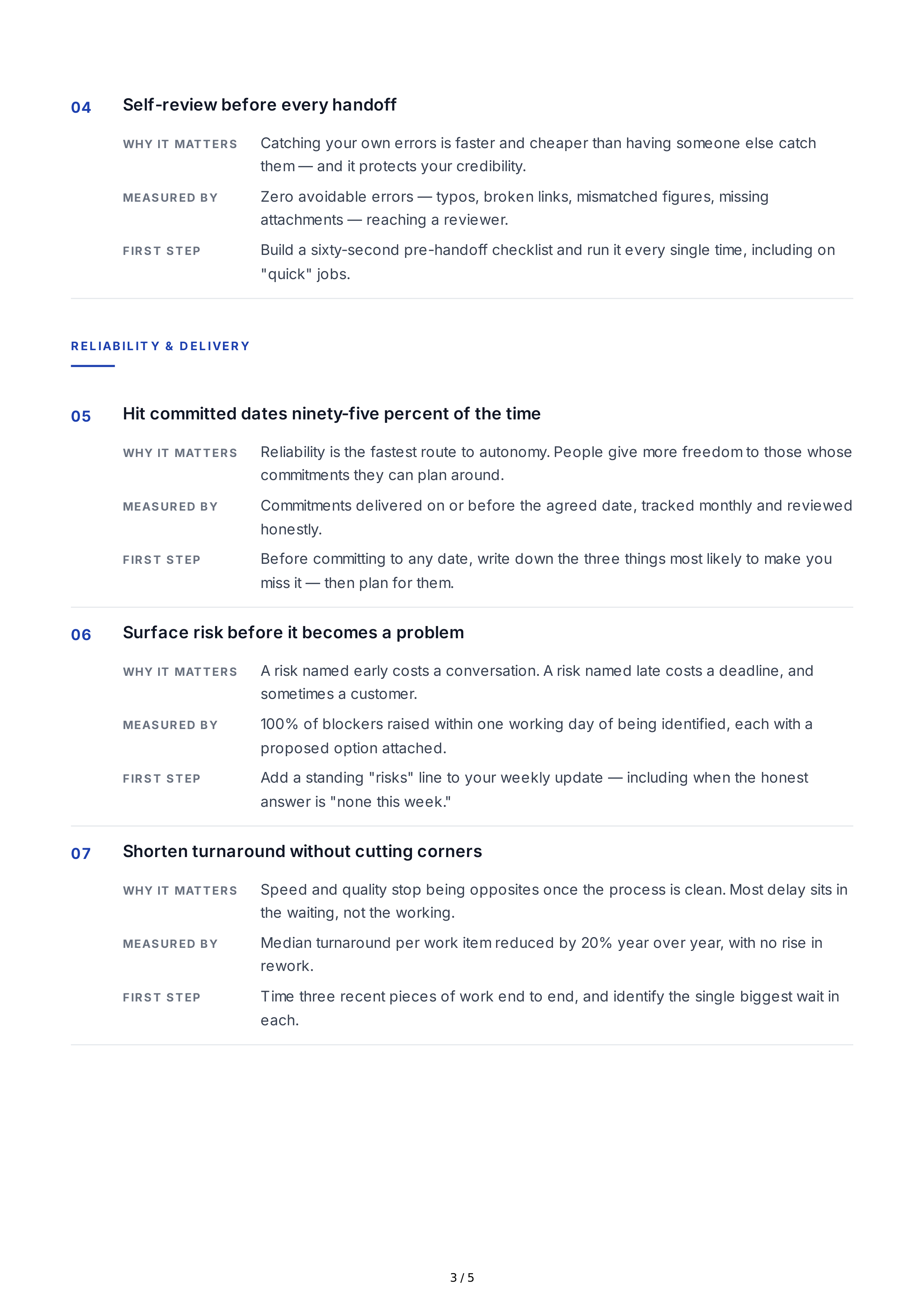 Work Quality Professional Goals — page 3