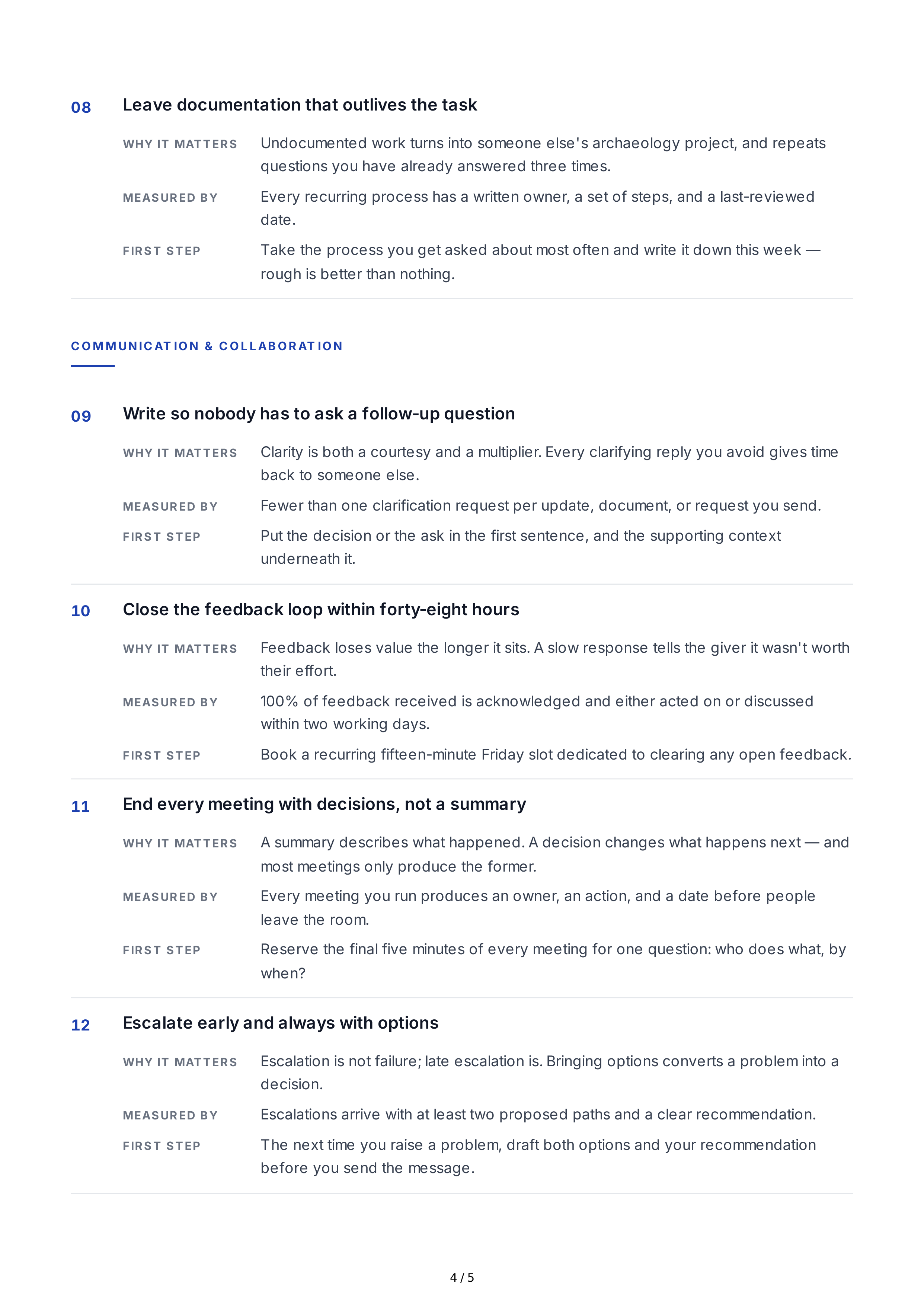Work Quality Professional Goals — page 4