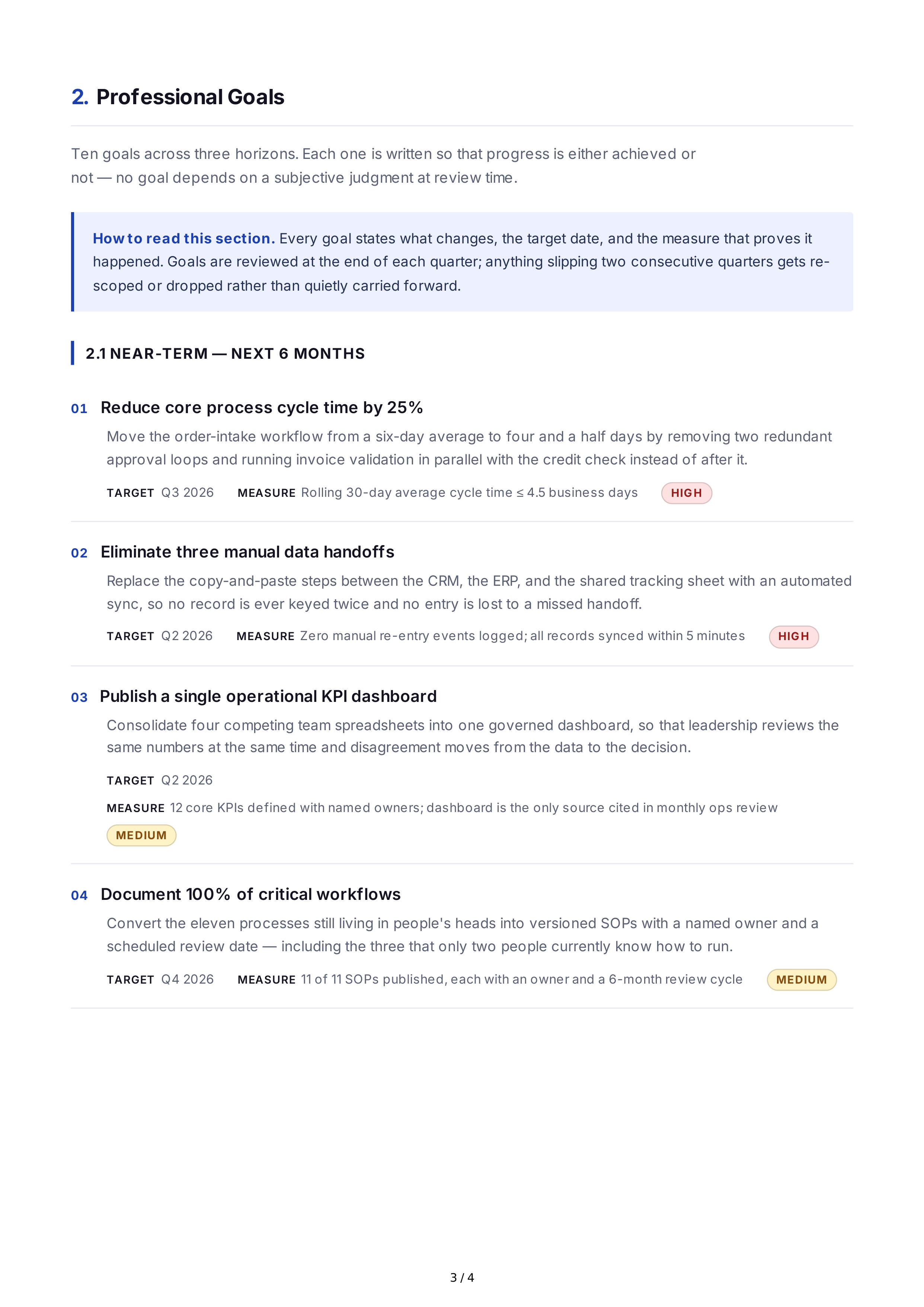 Workflow Optimization Professional Goals — page 3