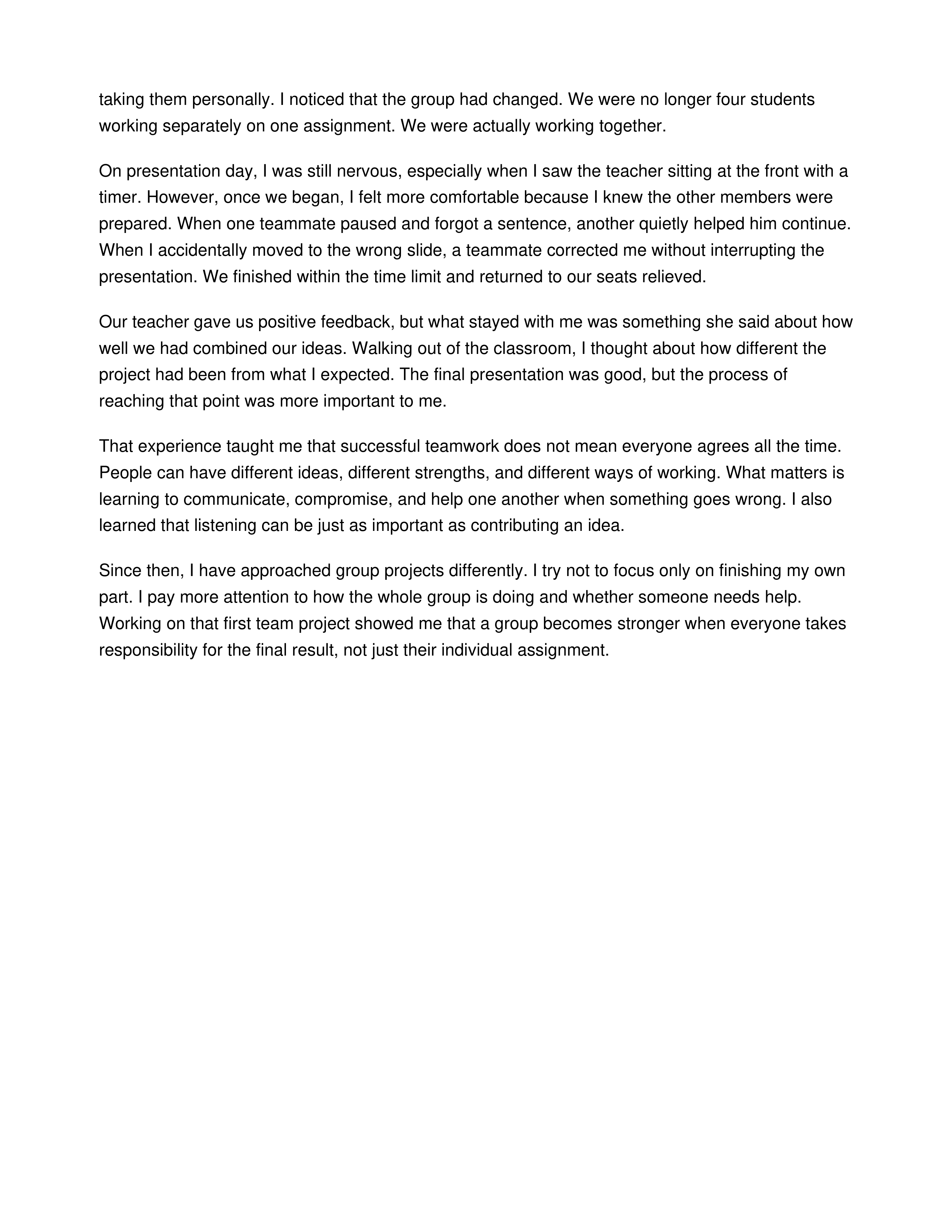 Working on a Team Personal Narrative — page 2