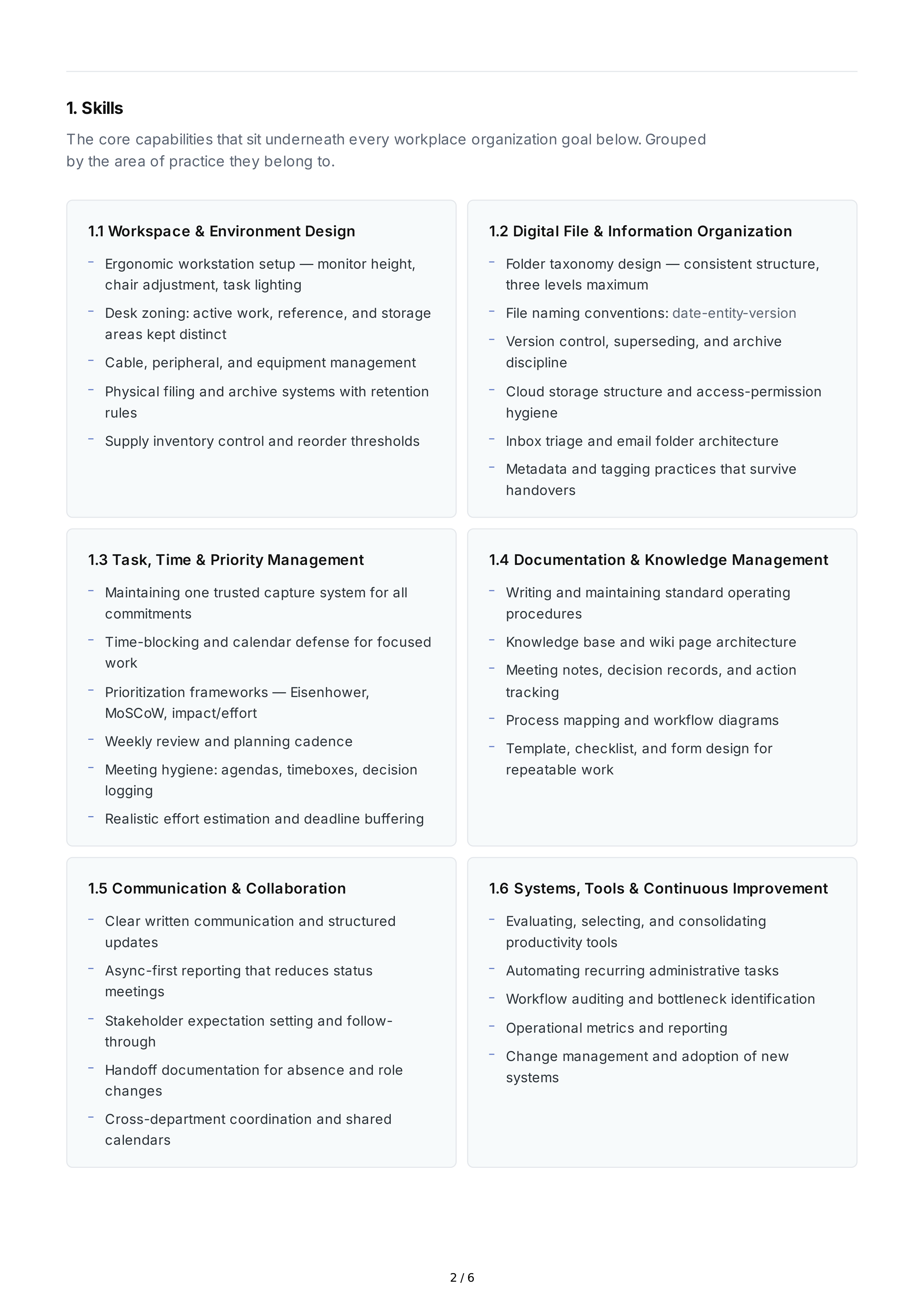 Workplace Organization Professional Goals — page 2