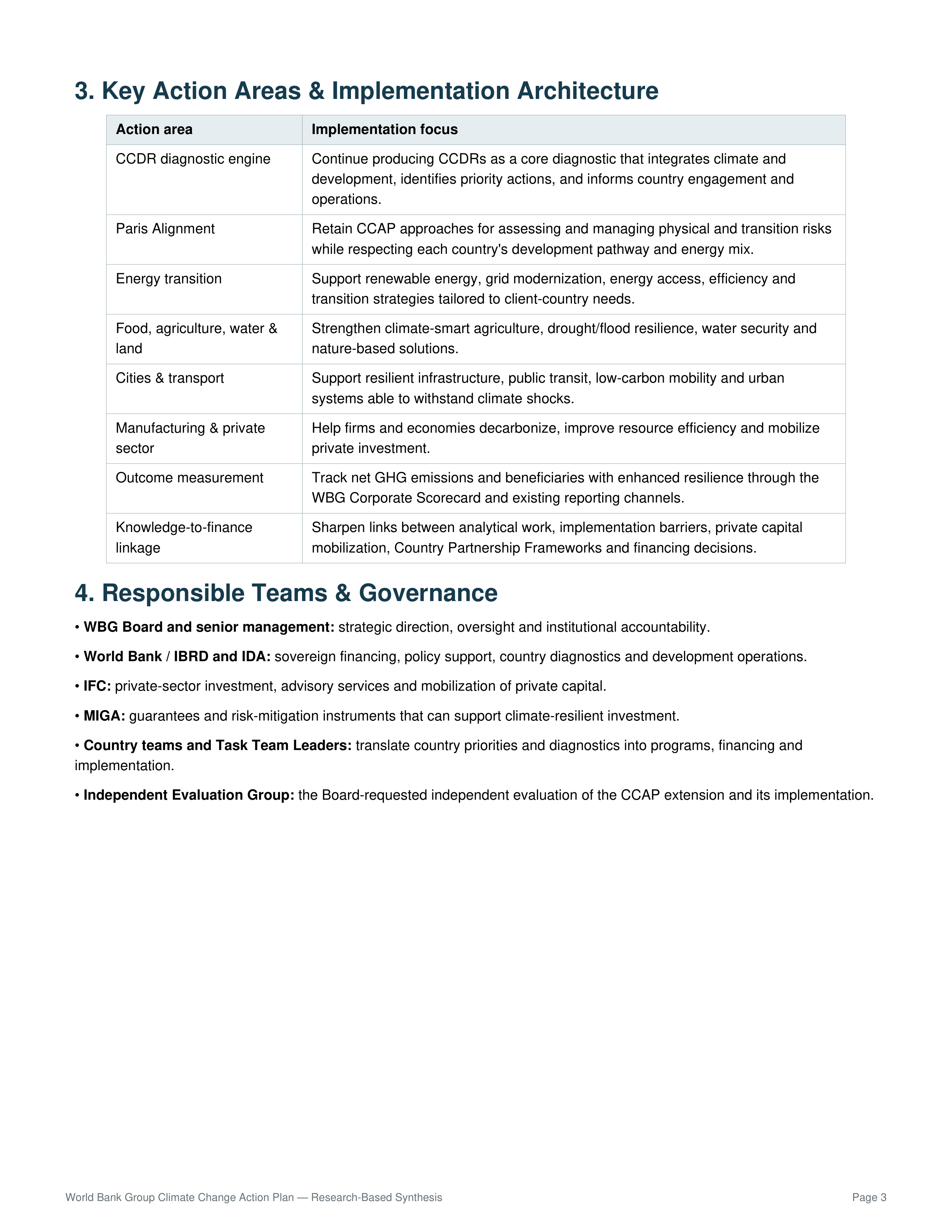 World Bank Group Climate Change Action Plan — page 3