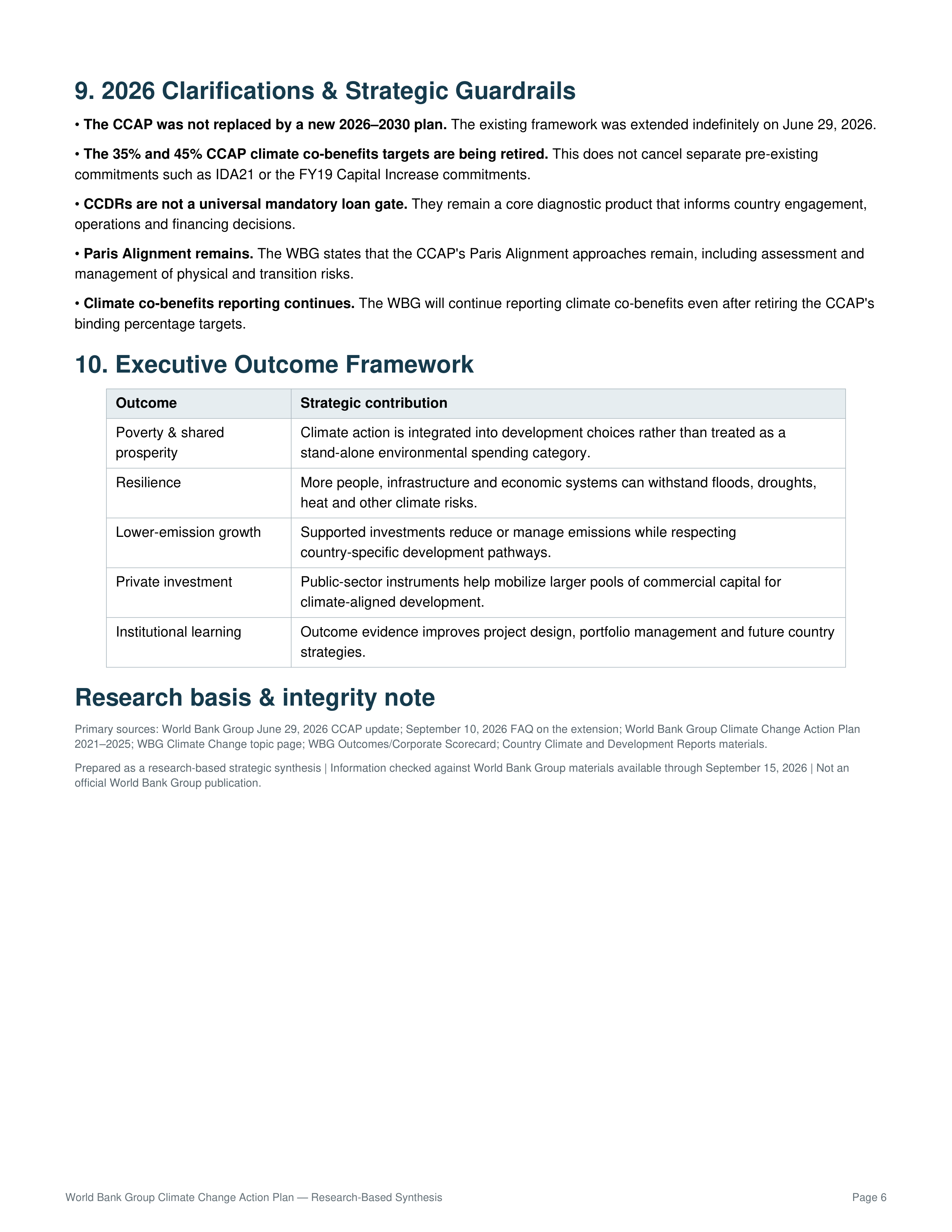 World Bank Group Climate Change Action Plan — page 6