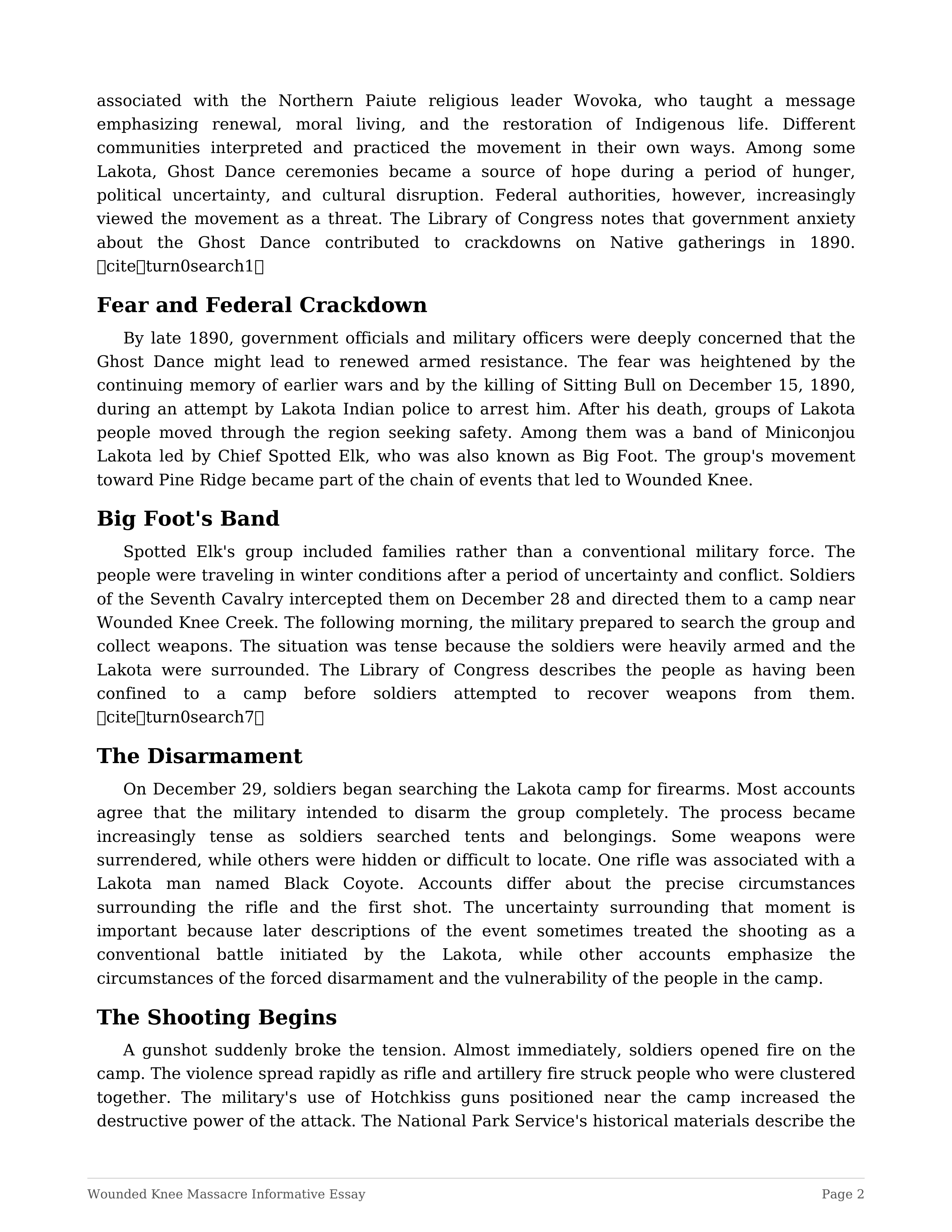 Wounded Knee Massacre Informative Essay — page 2