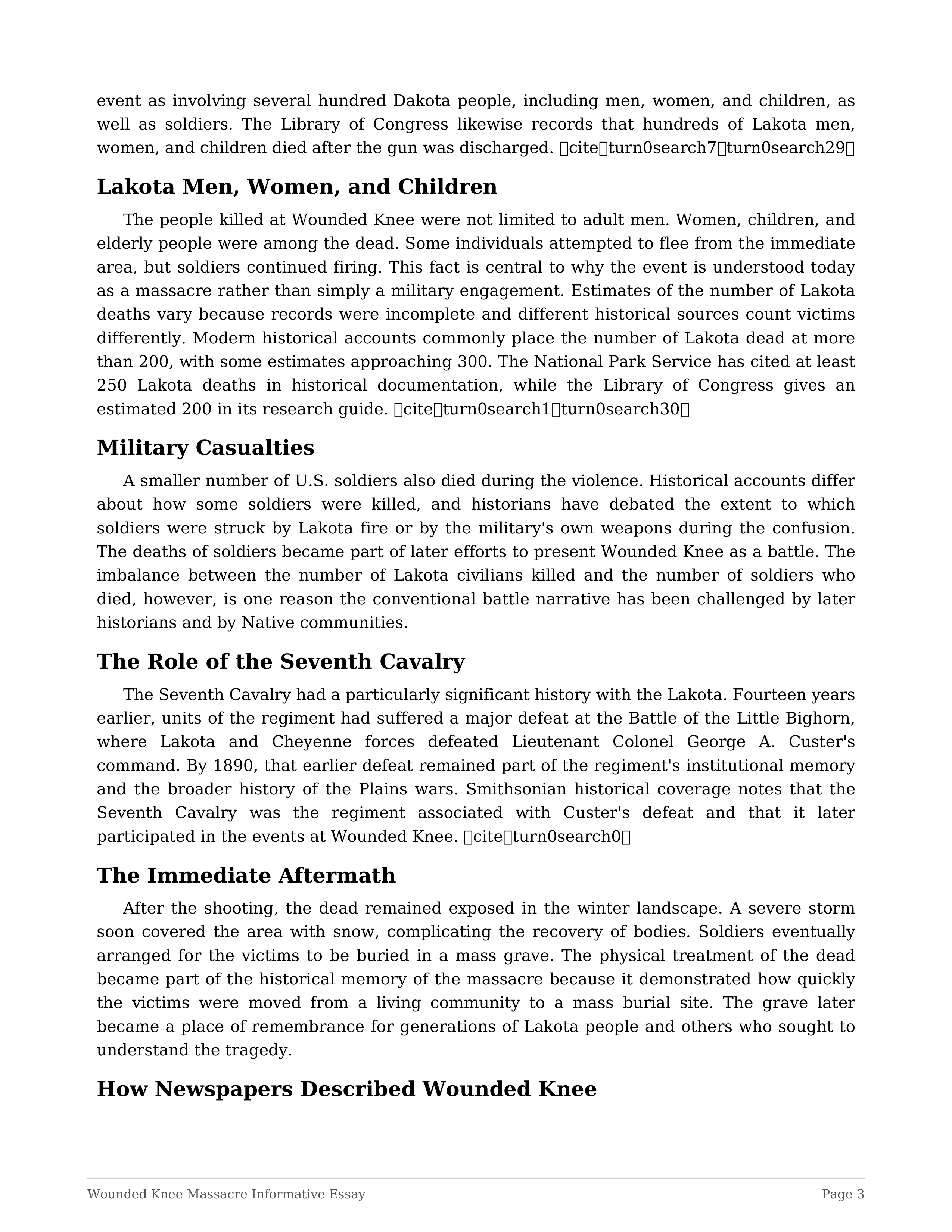 Wounded Knee Massacre Informative Essay — page 3