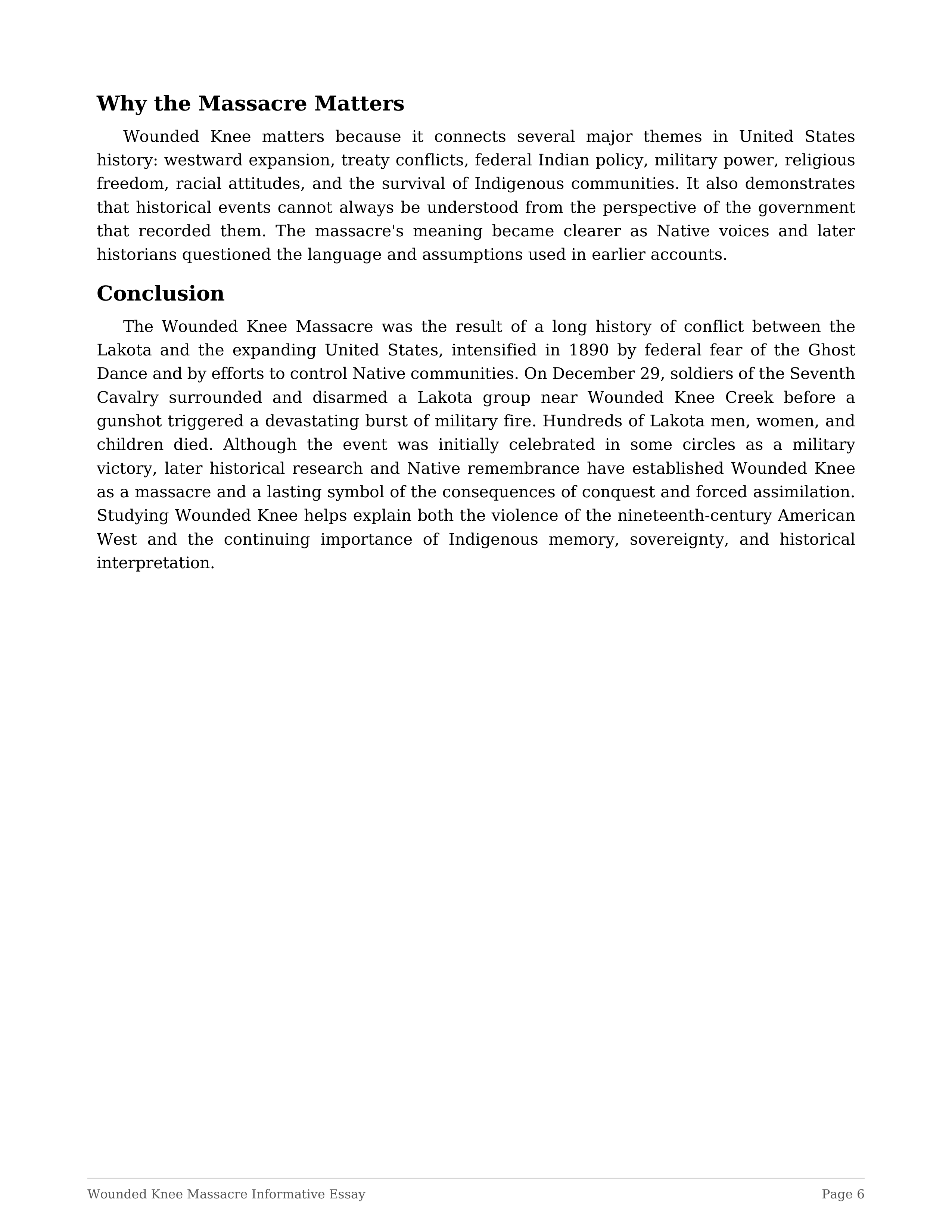 Wounded Knee Massacre Informative Essay — page 6