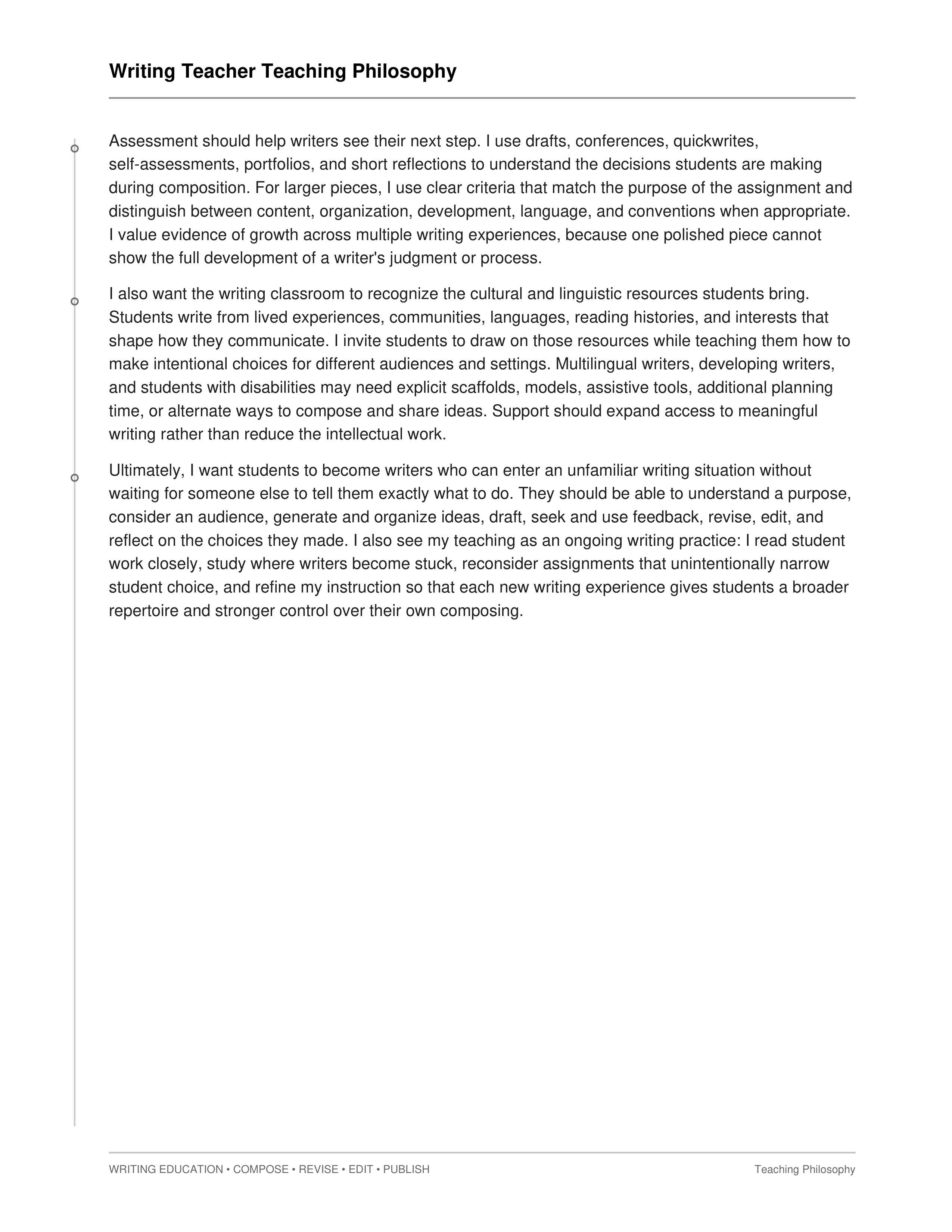 Writing Teacher Teaching Philosophy — page 2
