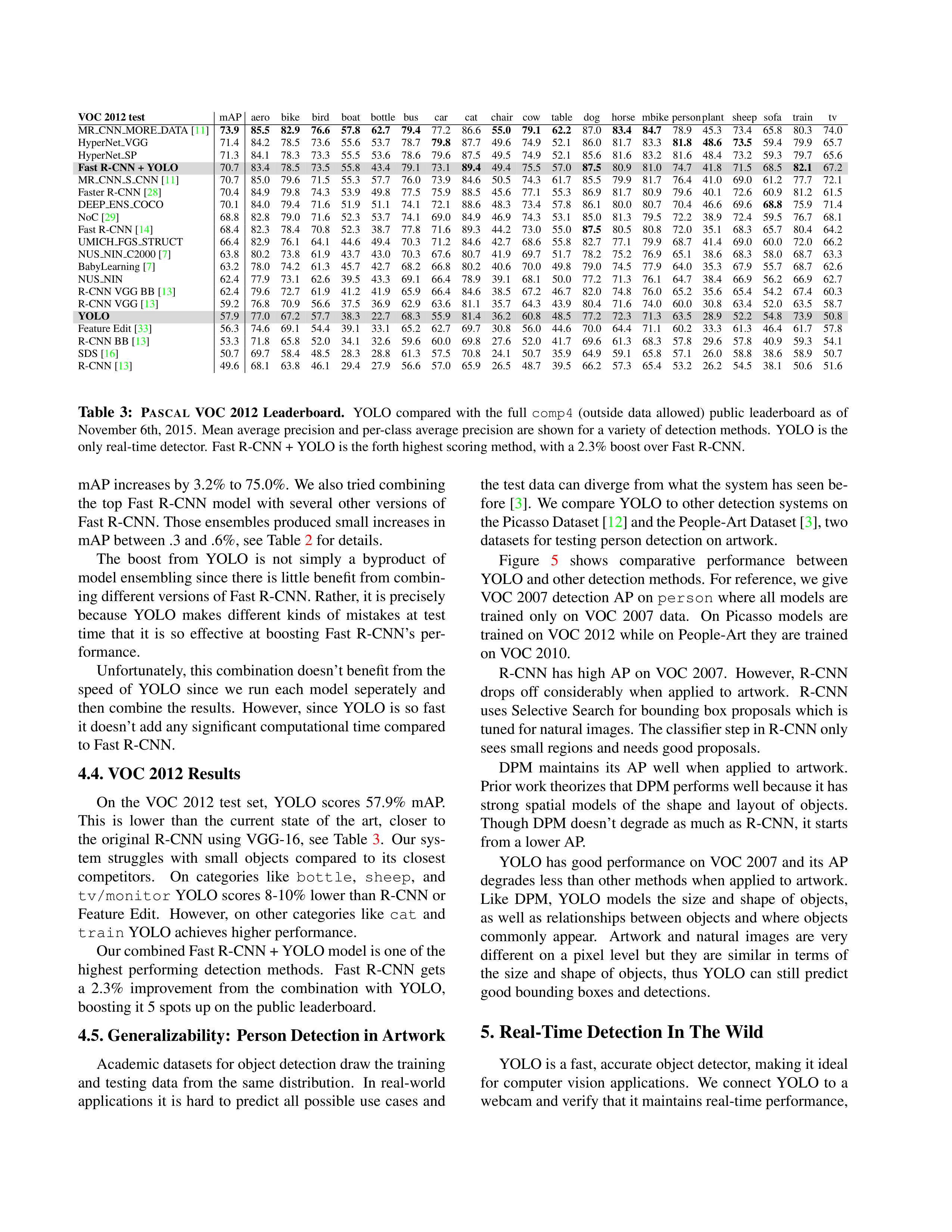 YOLO: Real-Time Object Detection Research Paper by Washington University — page 7