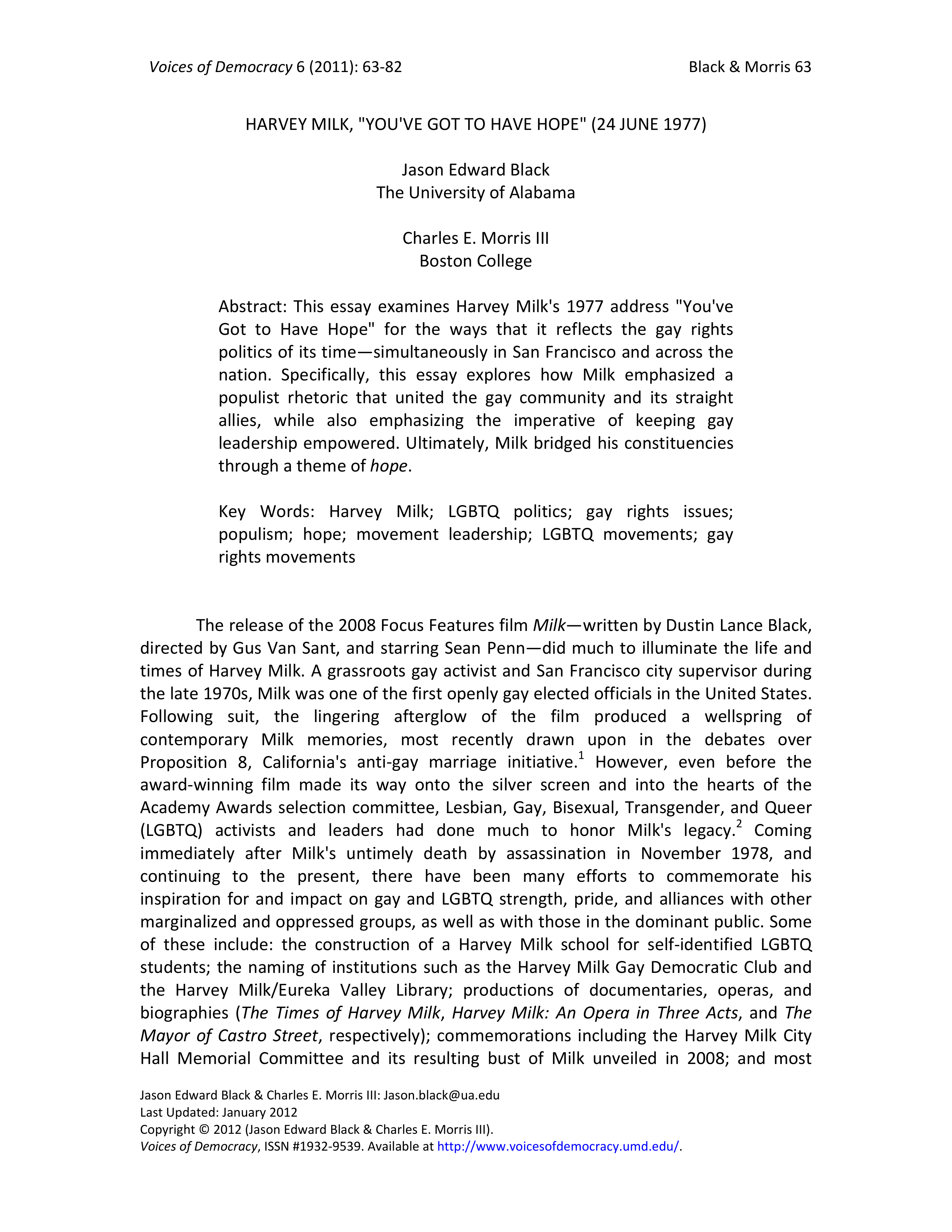 You've Got to Have Hope Essay — page 1
