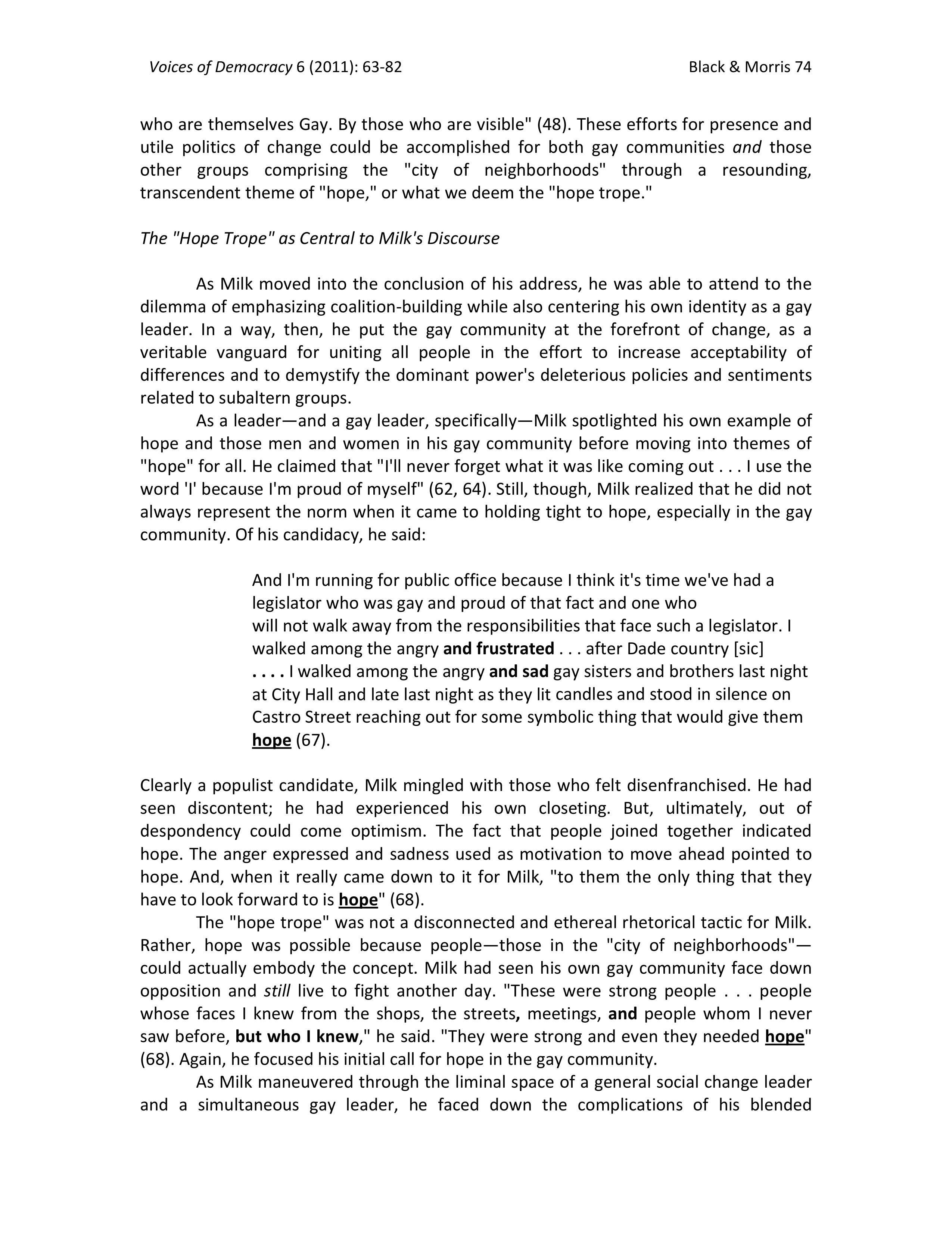 You've Got to Have Hope Essay — page 12