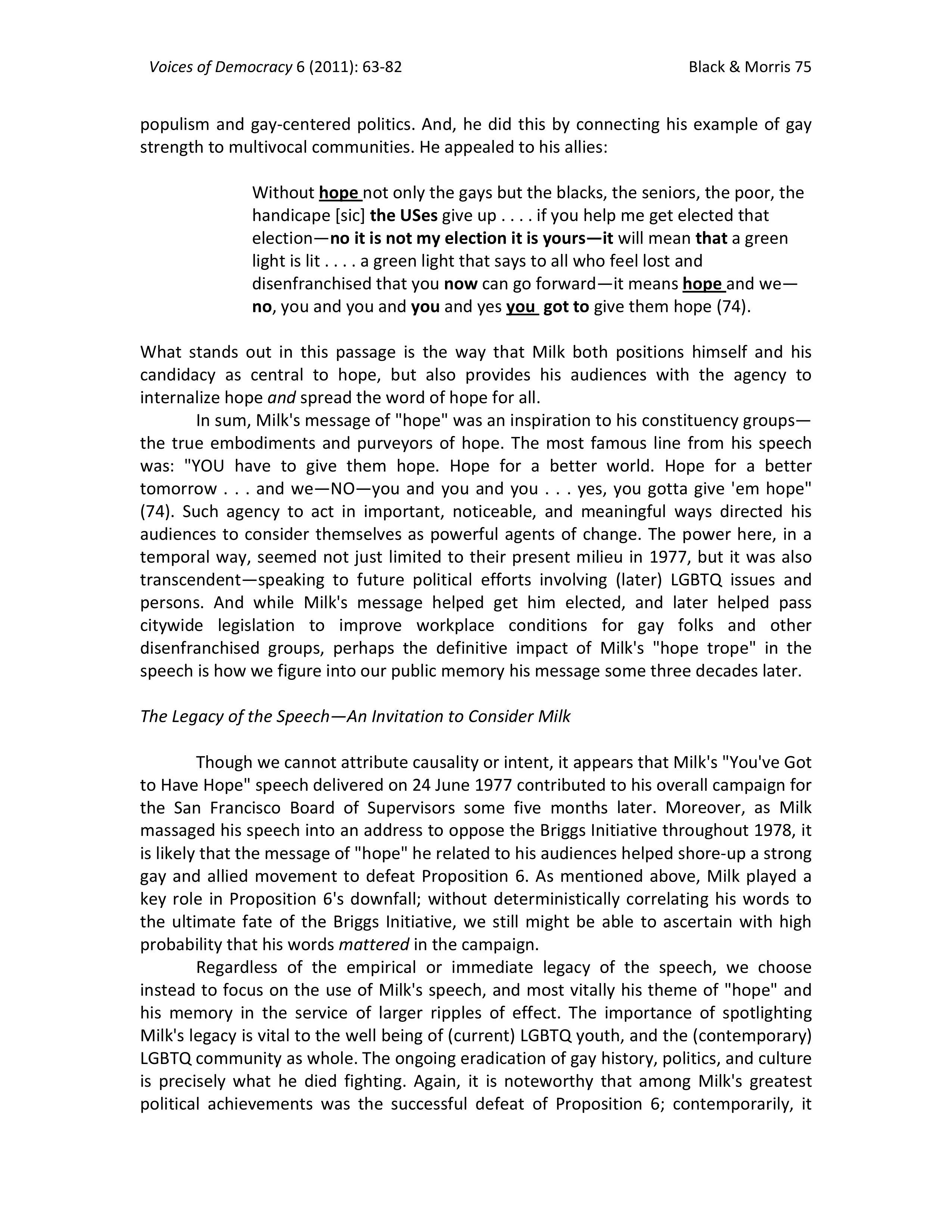 You've Got to Have Hope Essay — page 13