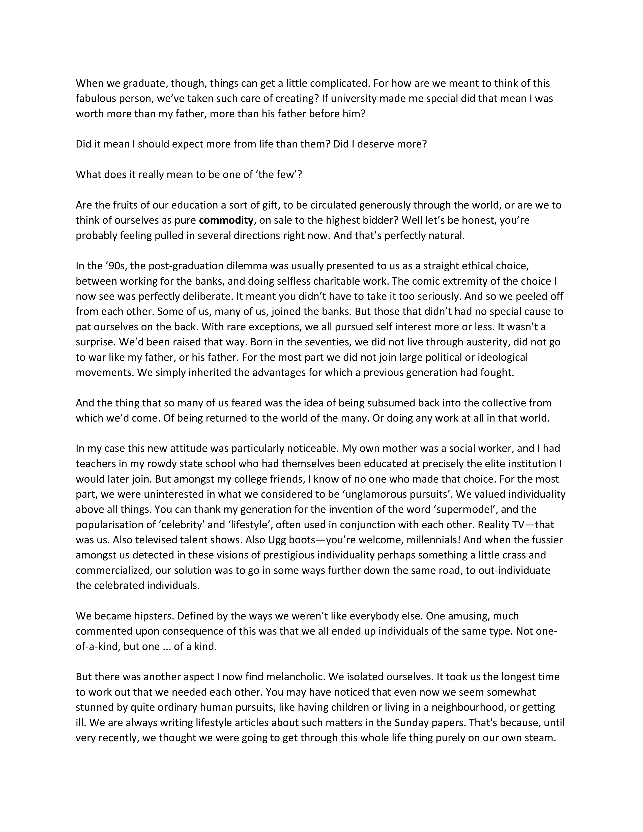Zadie Smith Commencement Speech — page 2