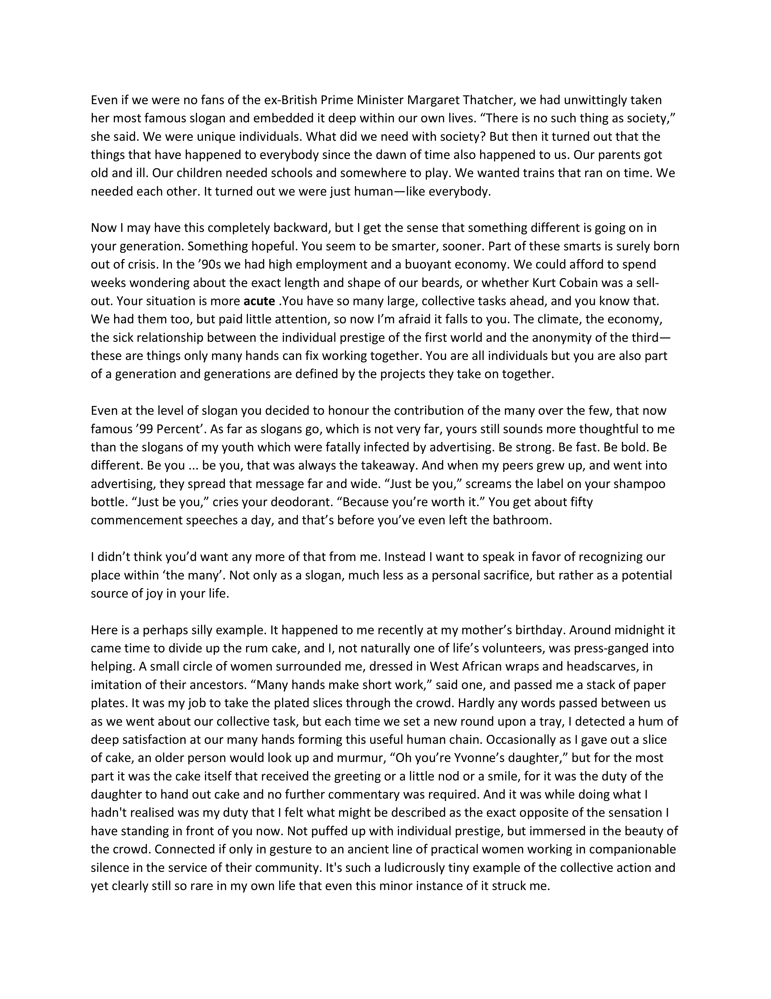 Zadie Smith Commencement Speech — page 3