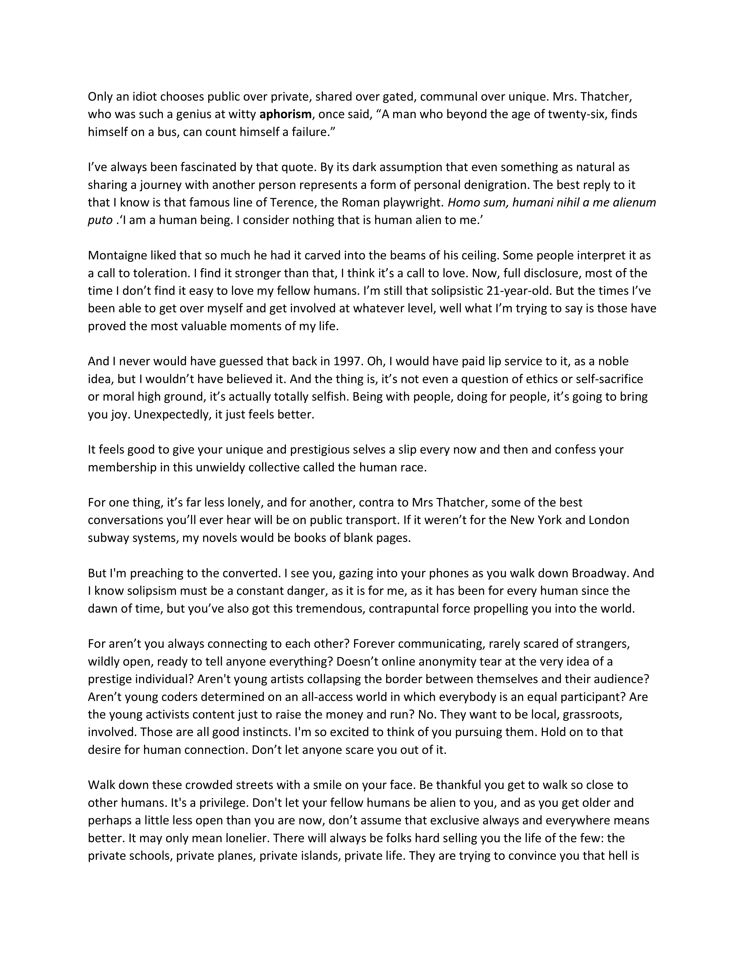 Zadie Smith Commencement Speech — page 5