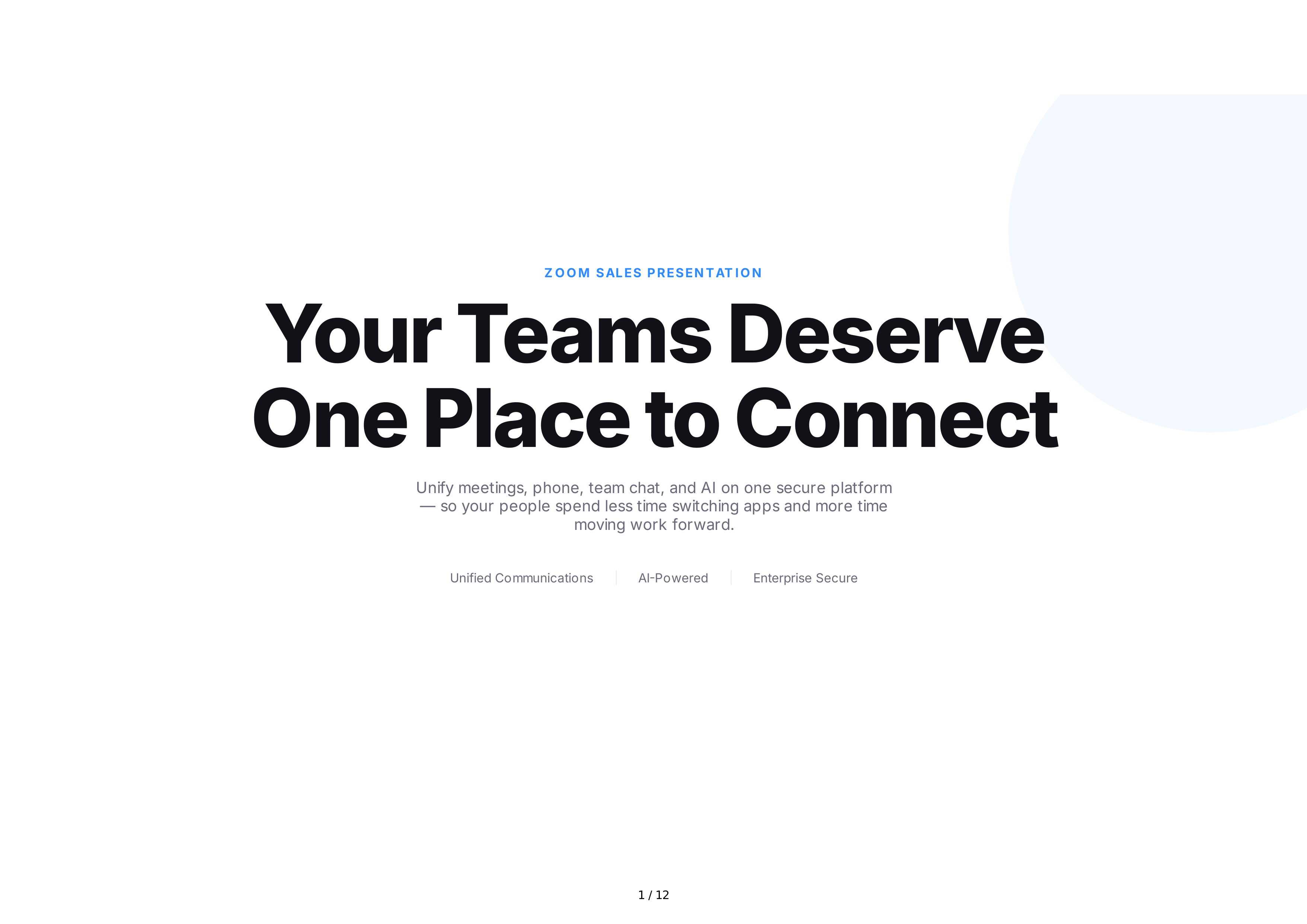 Zoom Sales Pitch Presentation — page 1