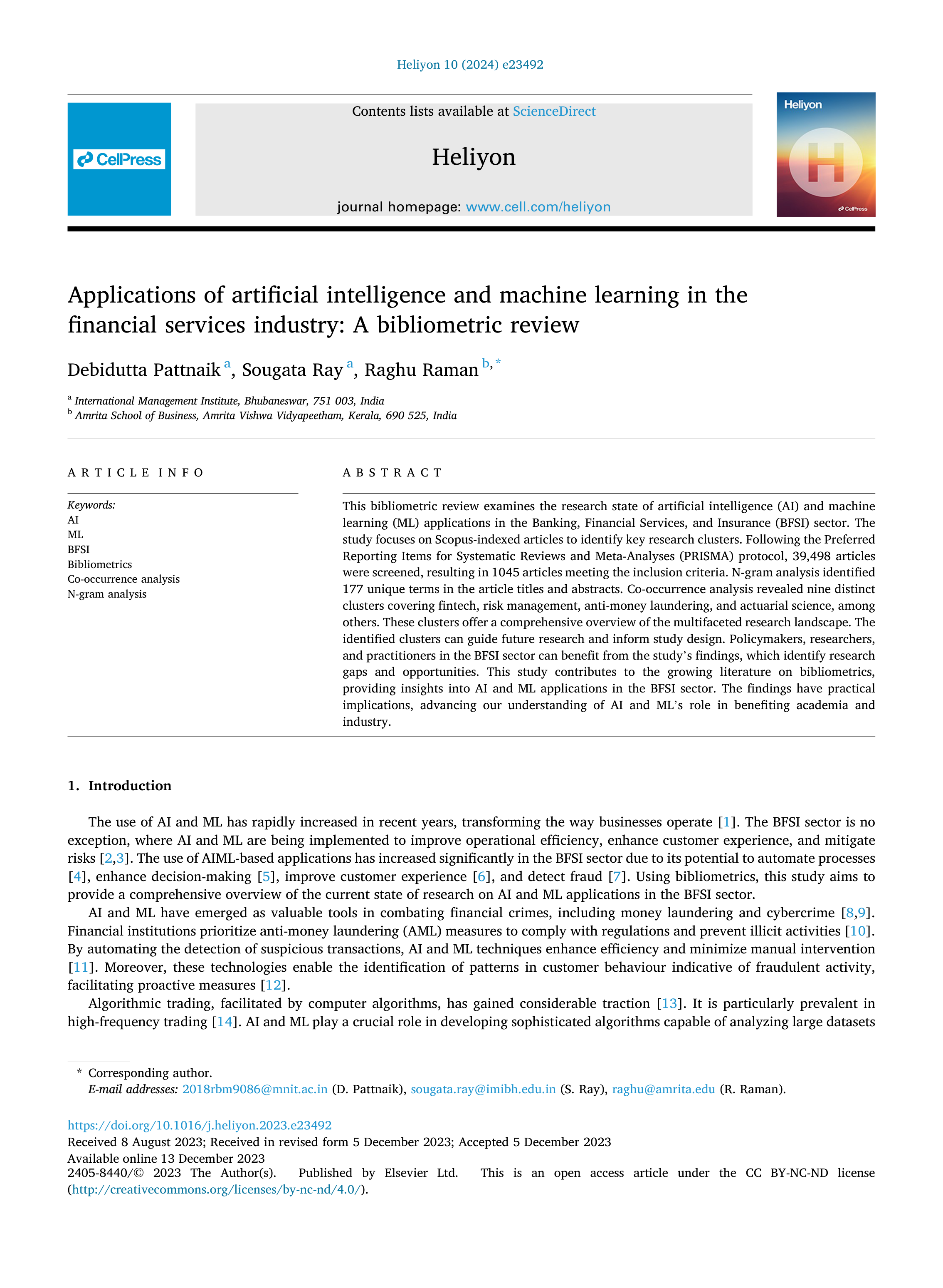 Artificial Intelligence Applications in Finance services — page 1