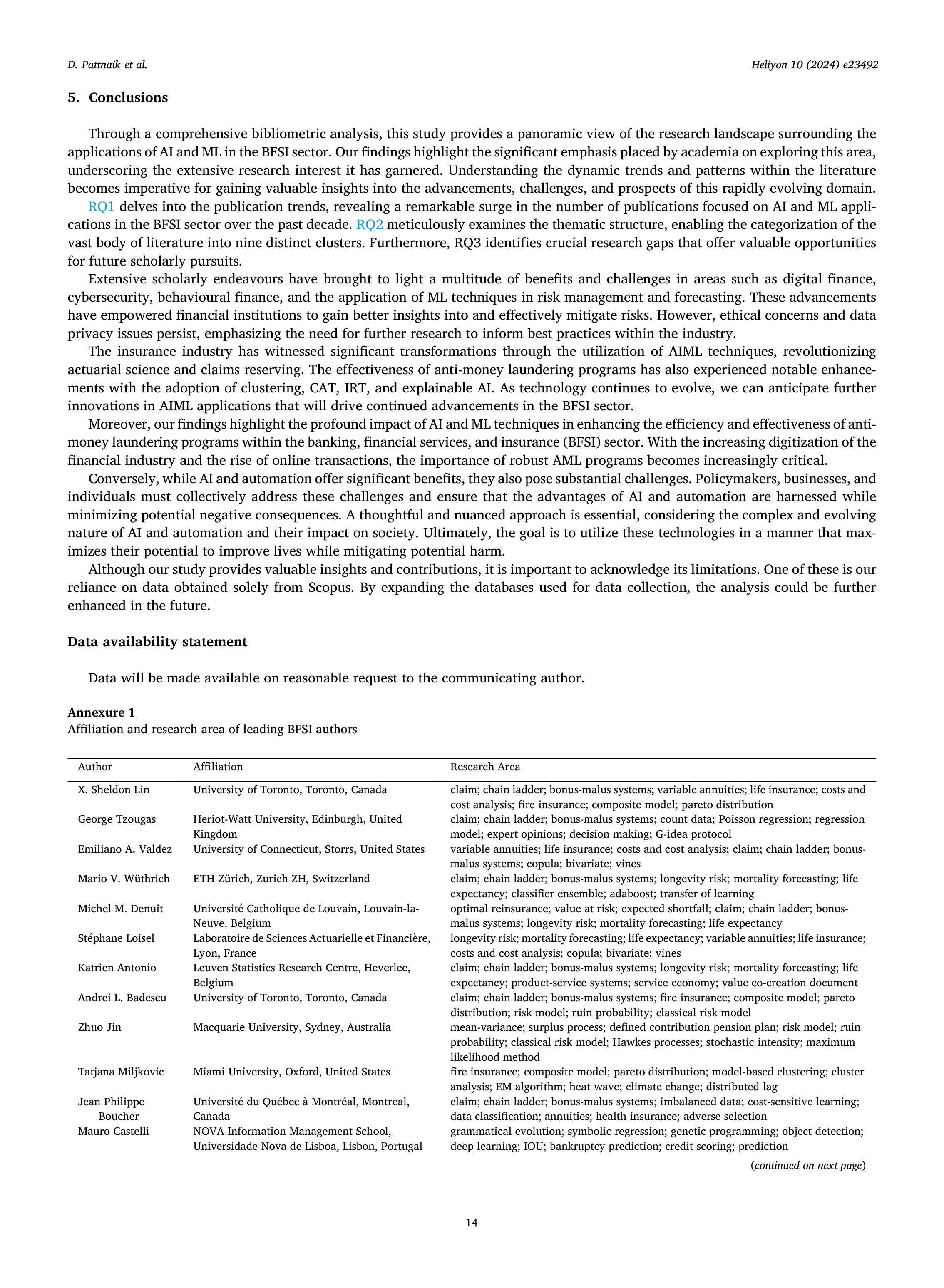 Artificial Intelligence Applications in Finance services — page 14
