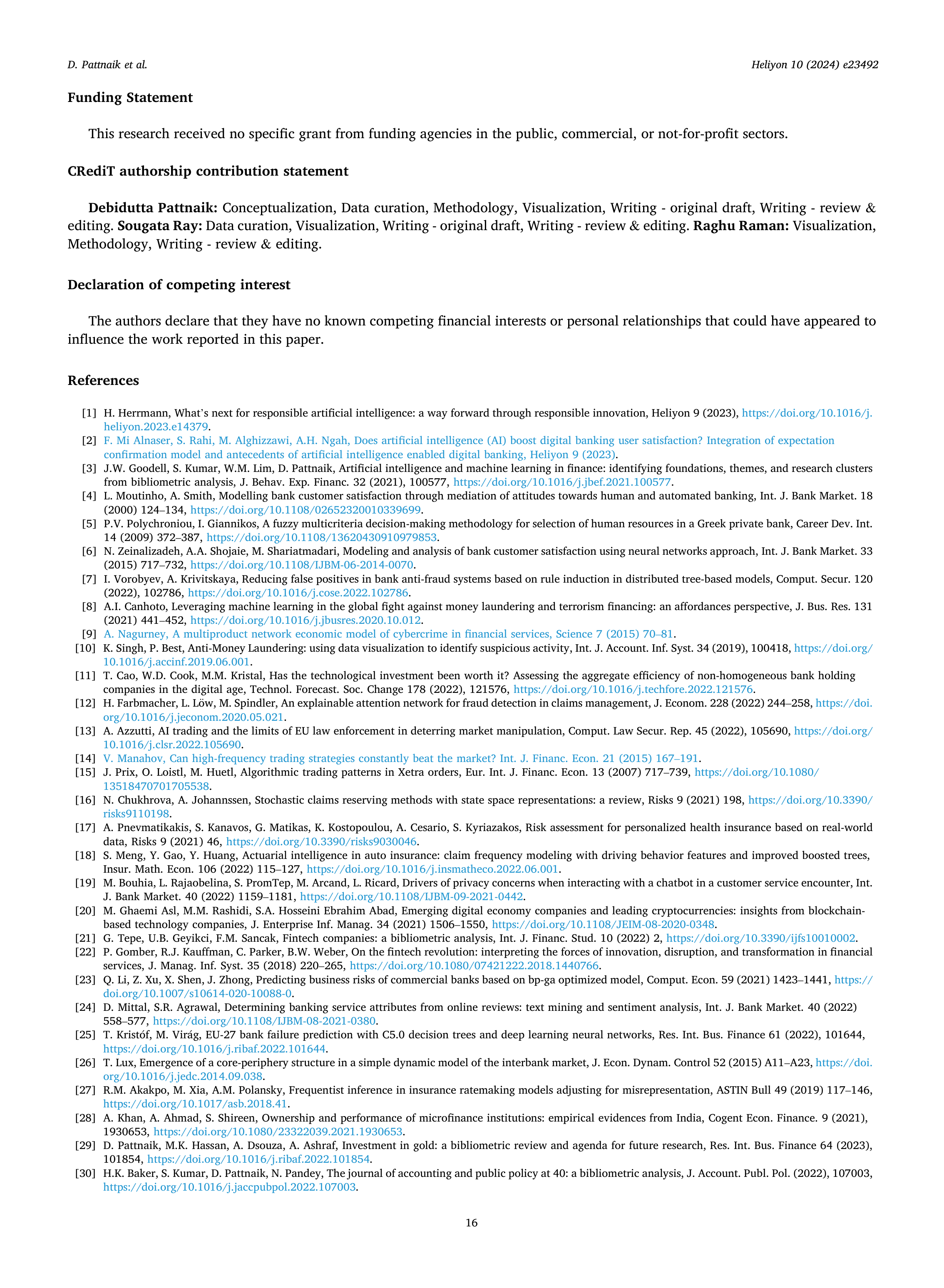 Artificial Intelligence Applications in Finance services — page 16