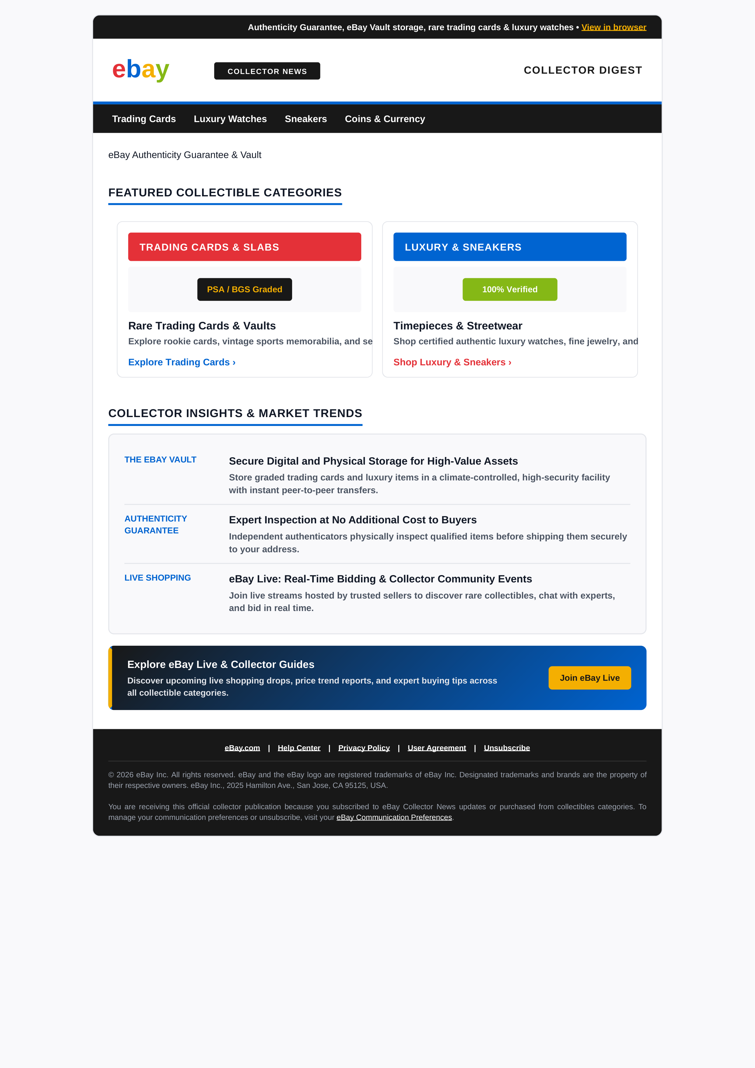 eBay Collector News Email Newsletter — page 1