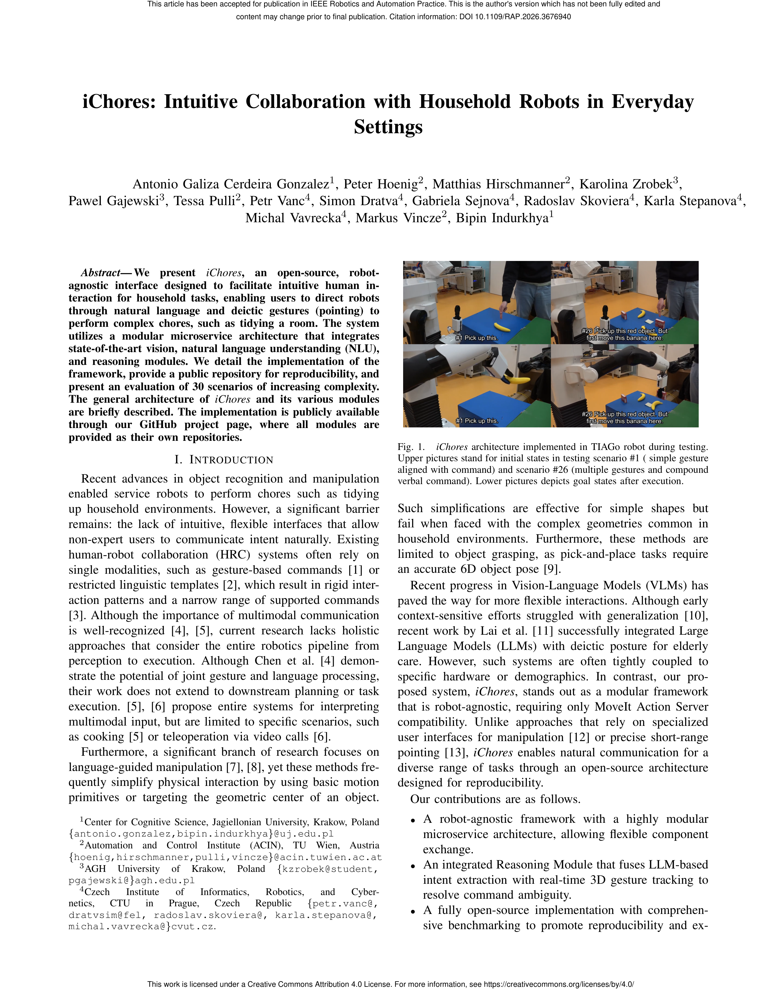 iChores AI Agent for Household Robot Collaboration — page 1