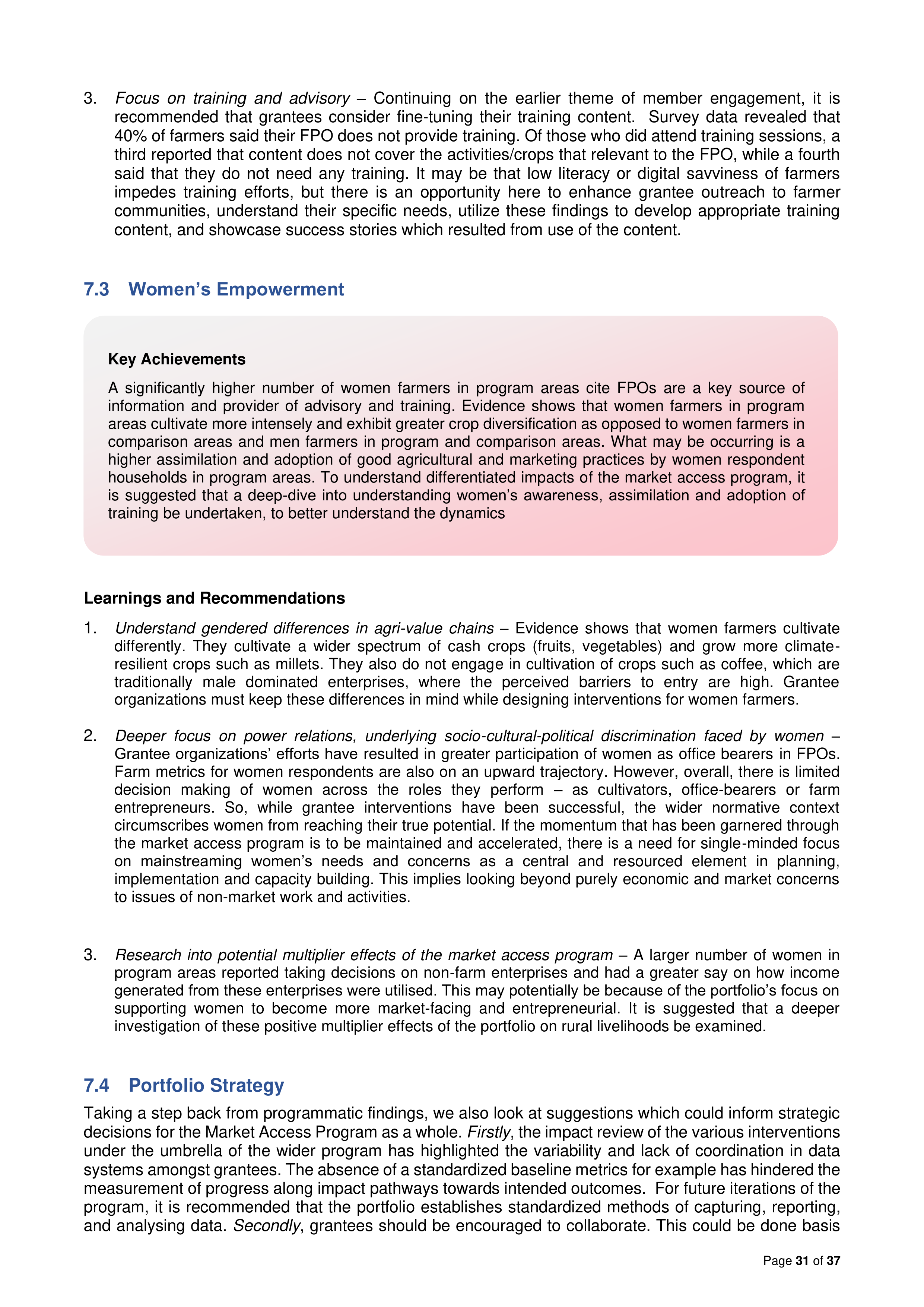 Walmart India Market Access Impact Report — page 31
