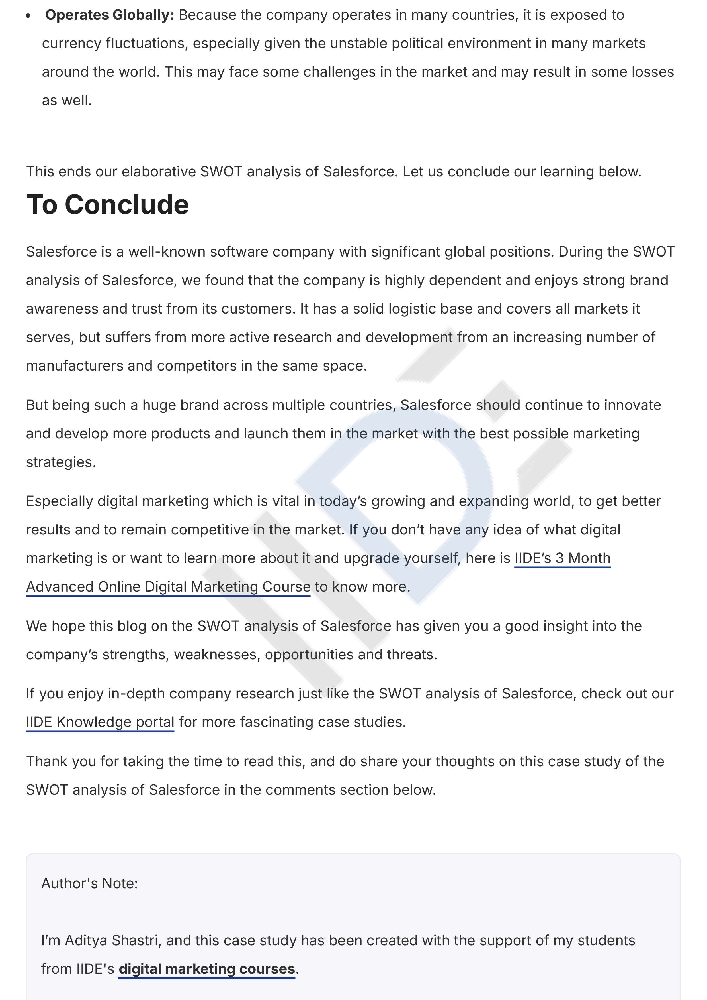 Salesforce Swot Analysis  — page 8