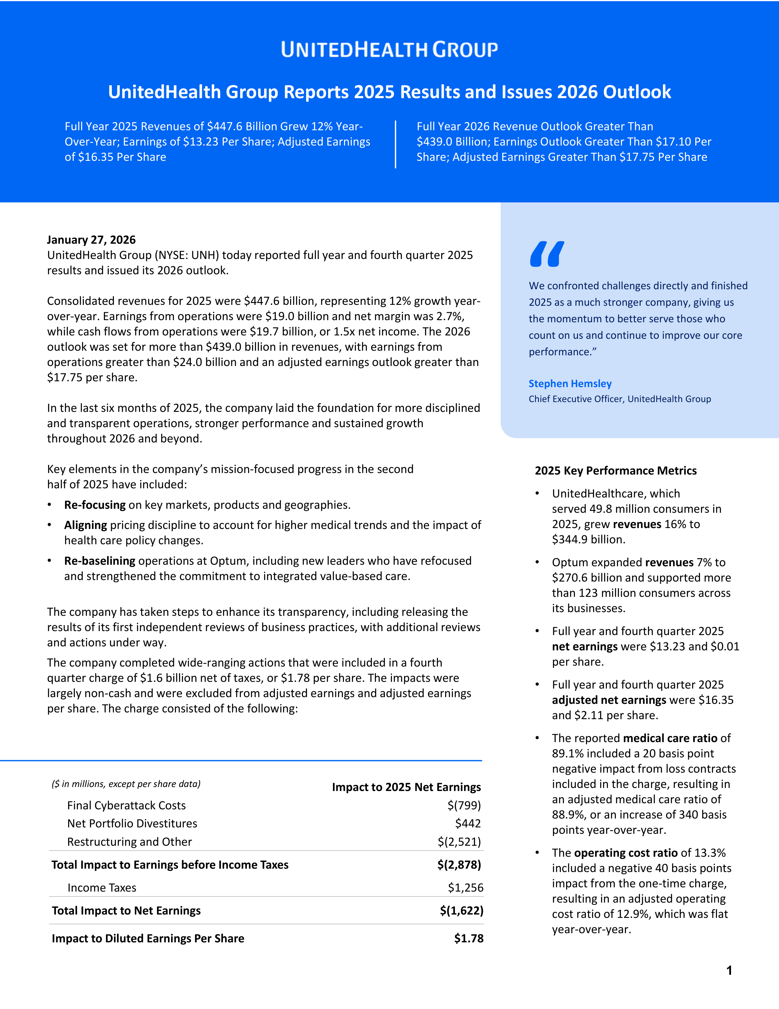 UnitedHealth Group Annual Report — page 1