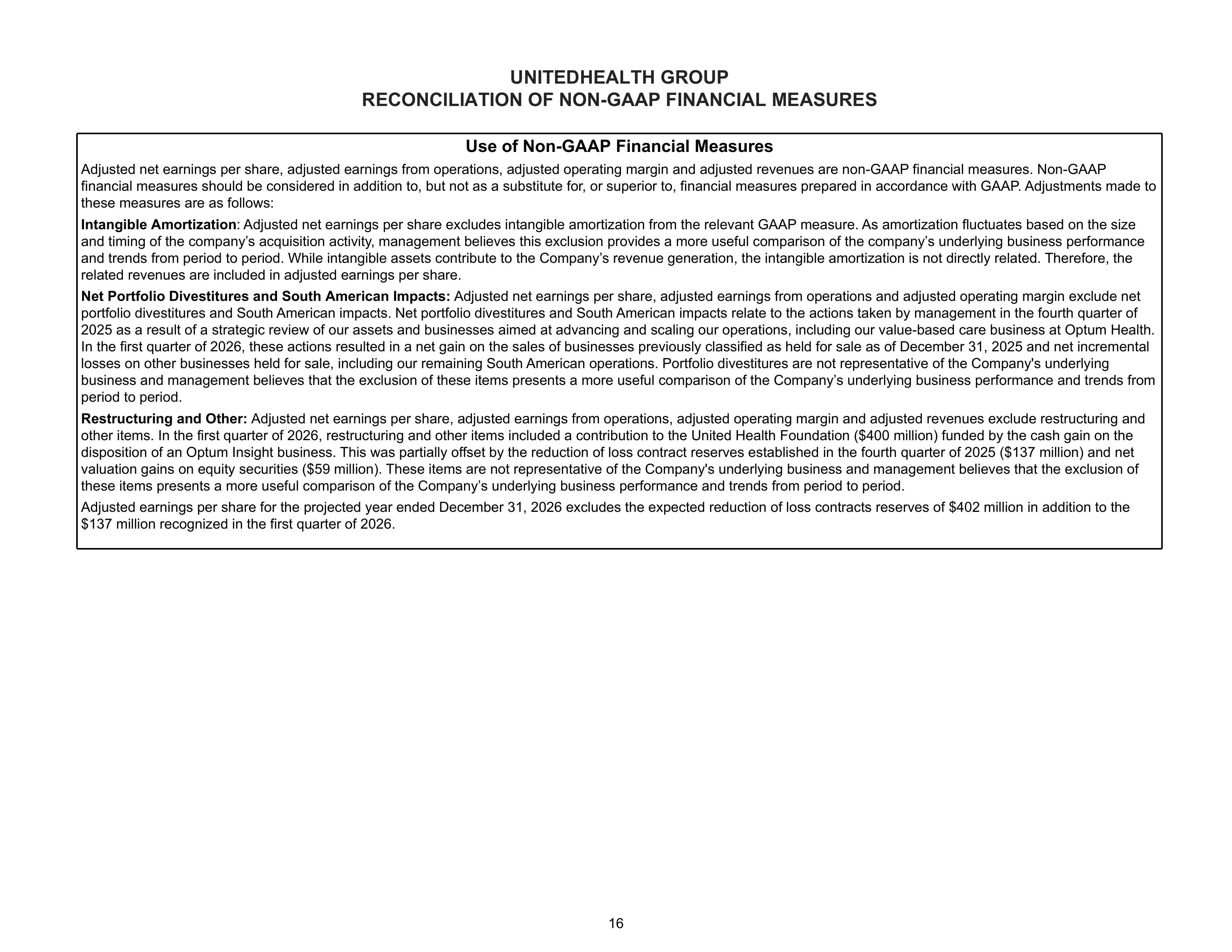 UnitedHealth Group Q1 Report — page 16